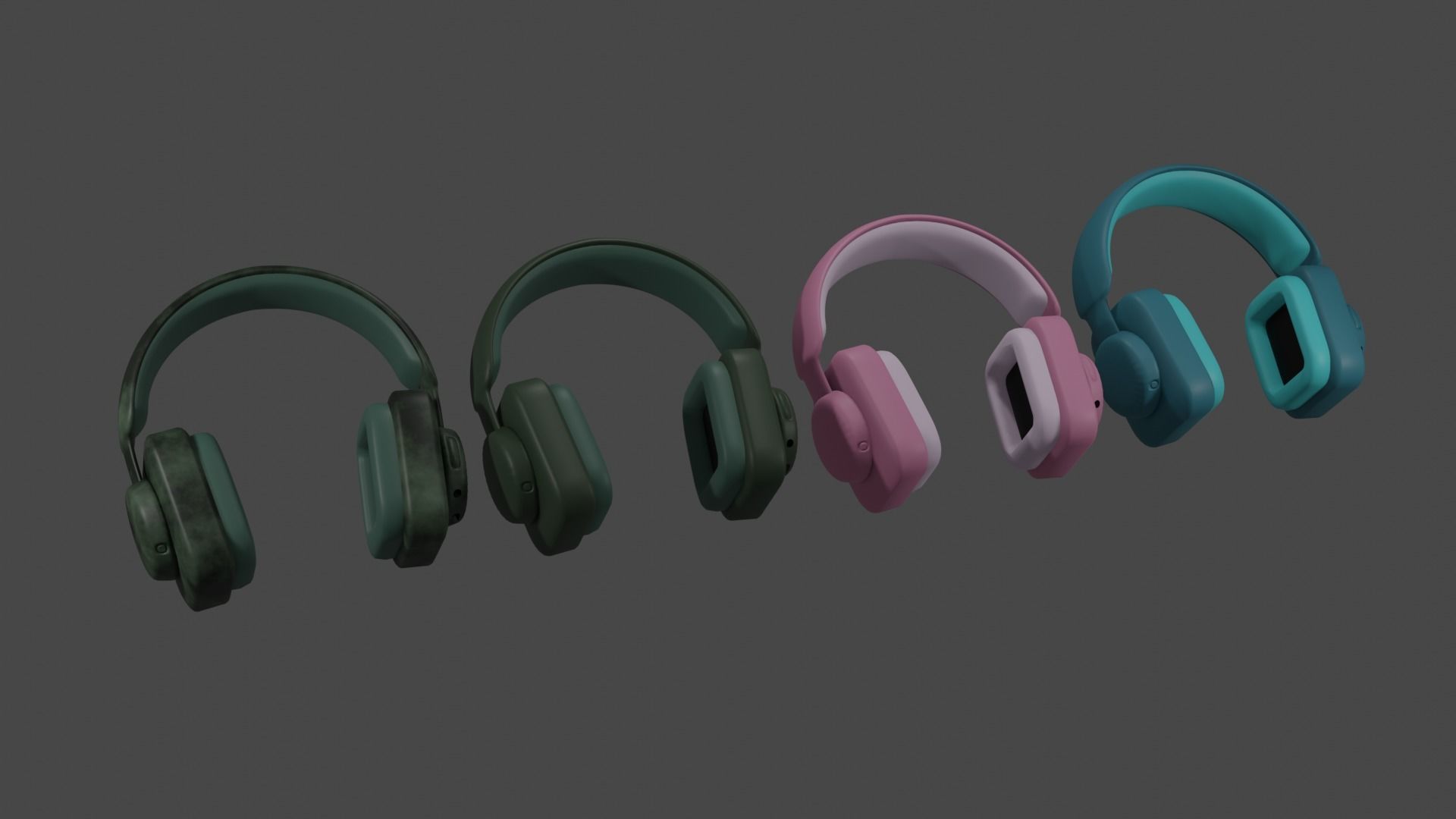 3d blender Headphone for my vroid character  Low-poly 3D model_1