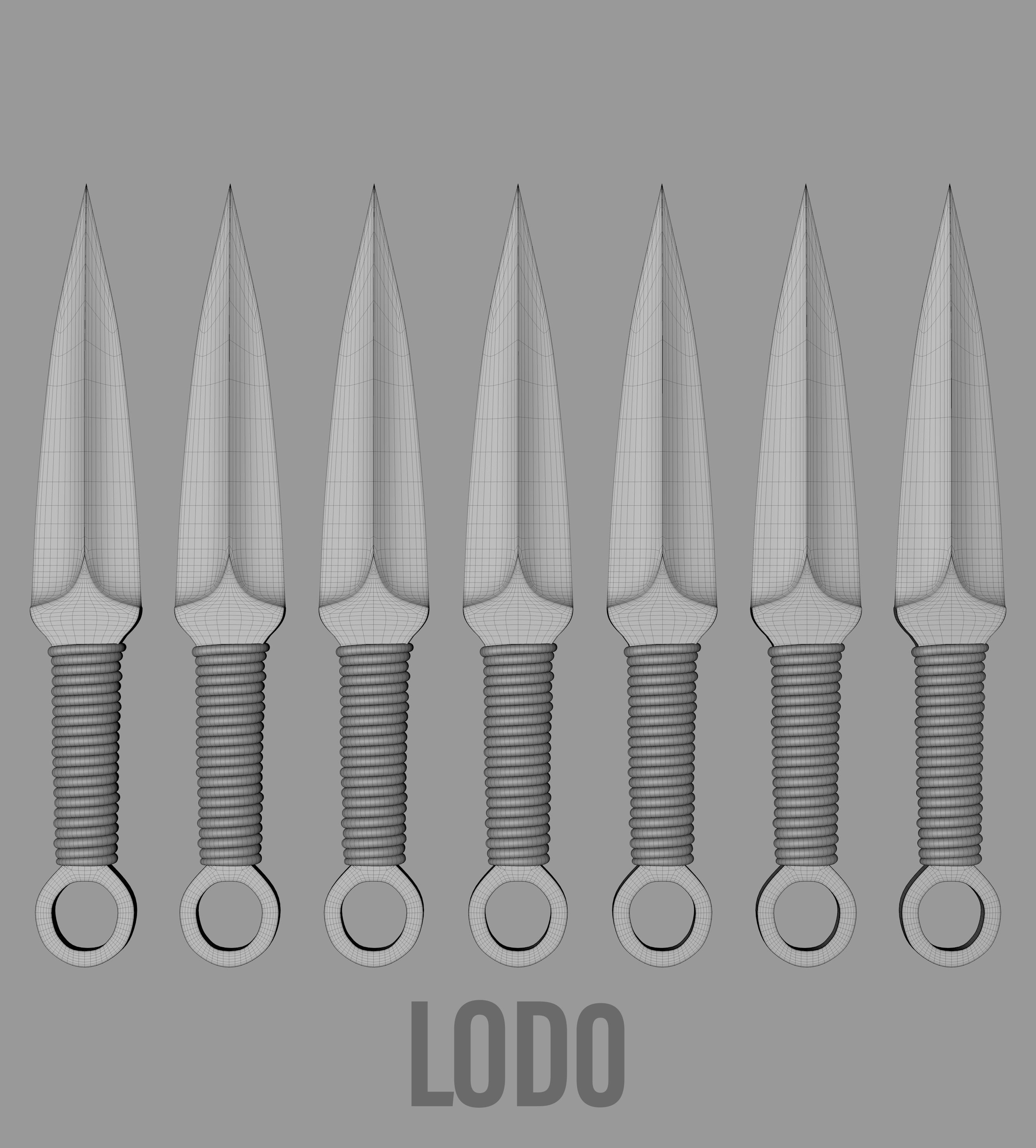 Knife kunai 3D model_10