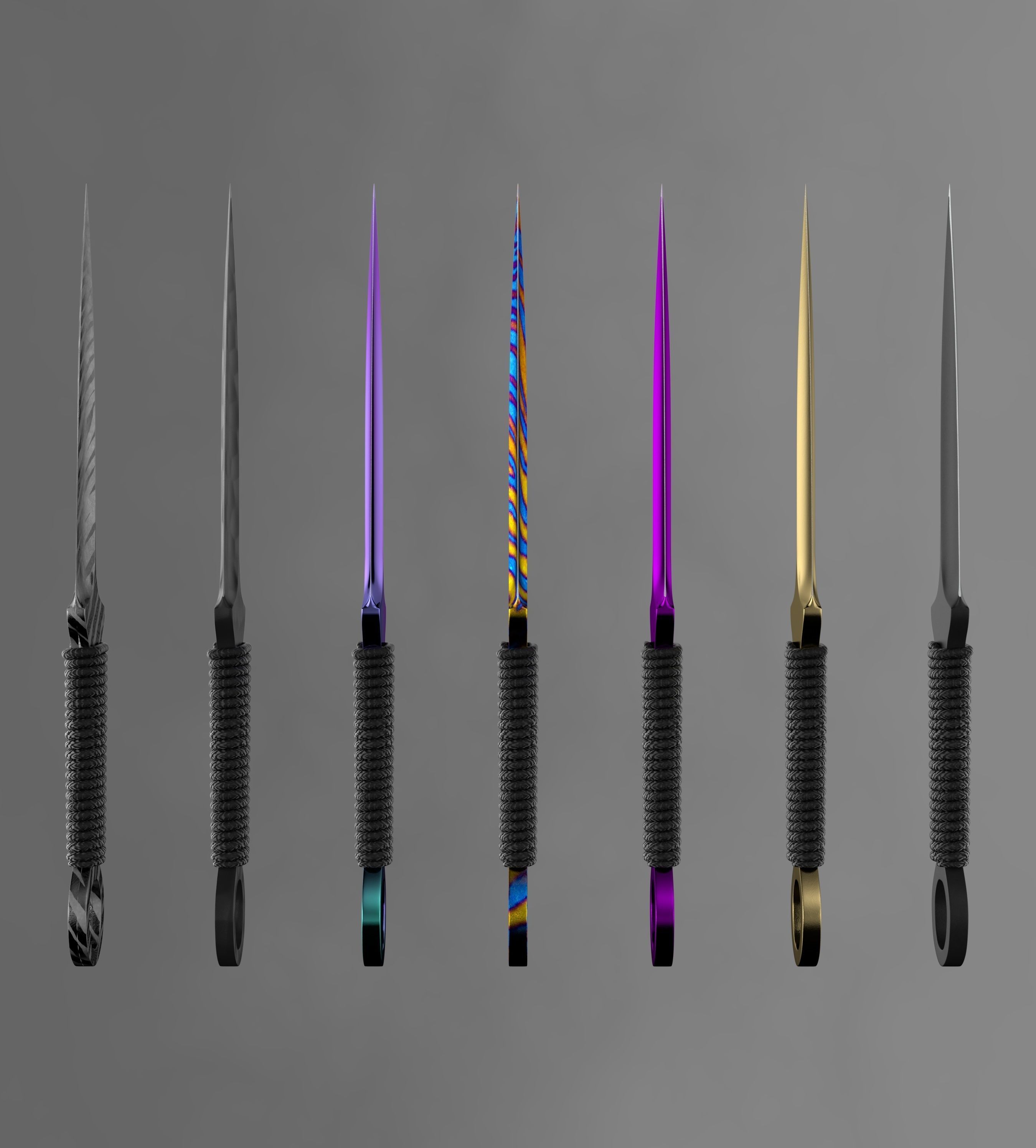 Knife kunai 3D model_1