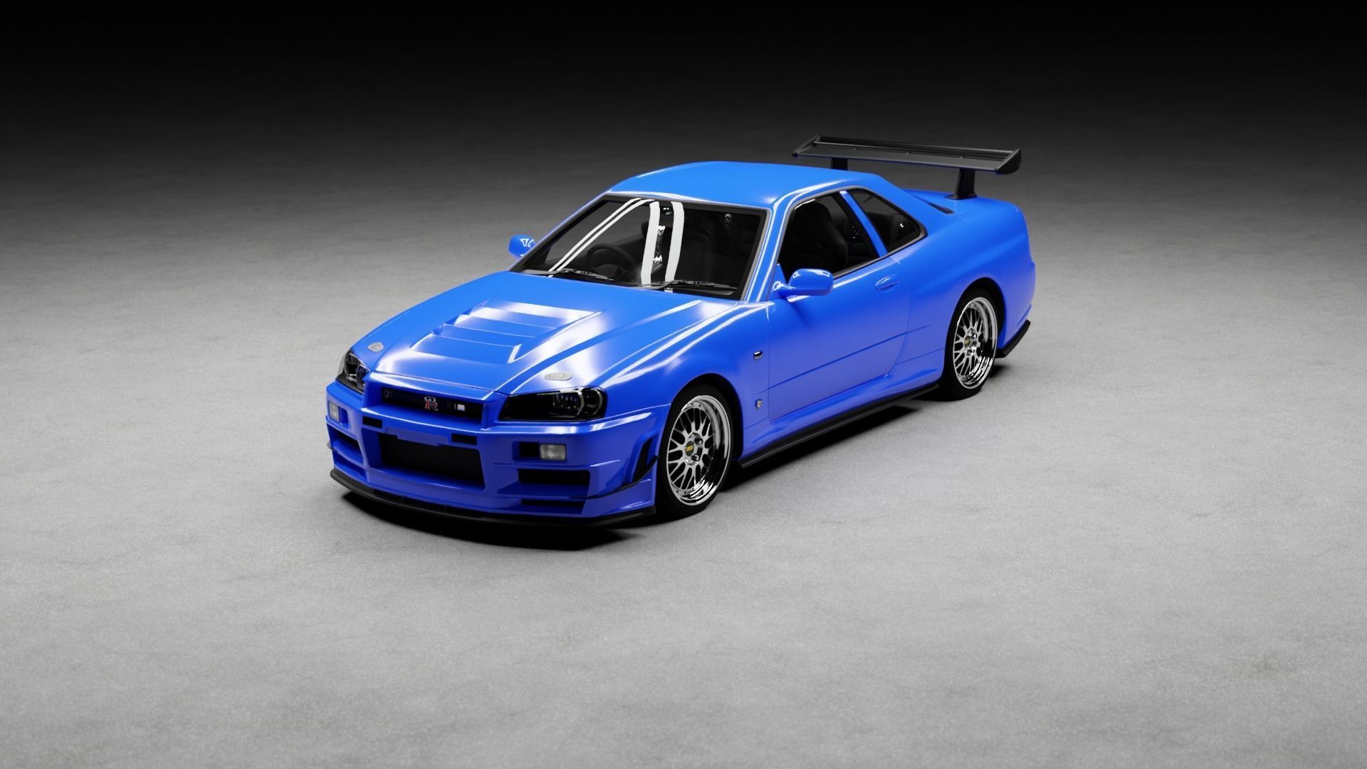 Nissan Skyline R34 3D model animated rigged | CGTrader