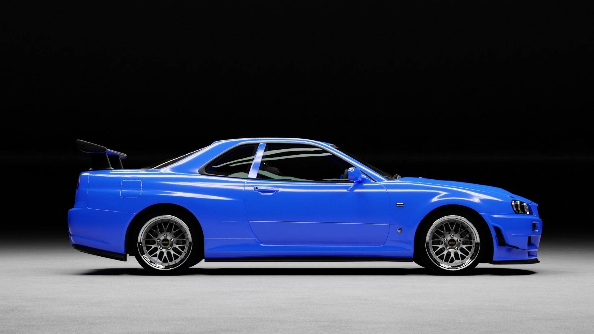 Nissan Skyline R34 3D model animated rigged | CGTrader