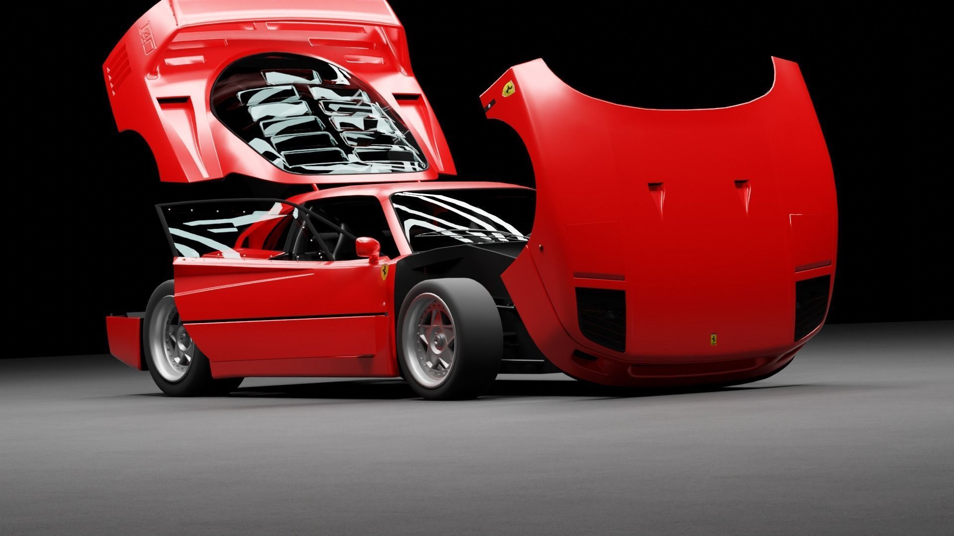 Ferrari F40 3D model_9