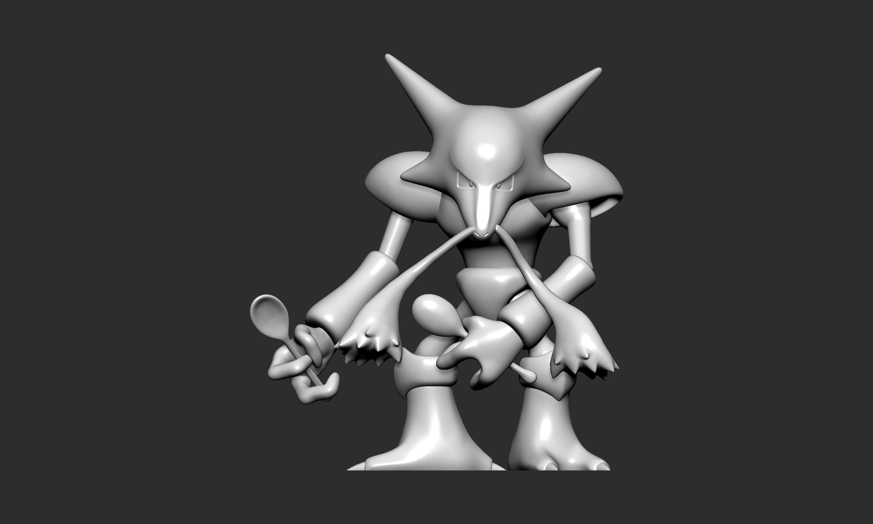 Pokemon - Alakazam with 2 poses 3D print model_7