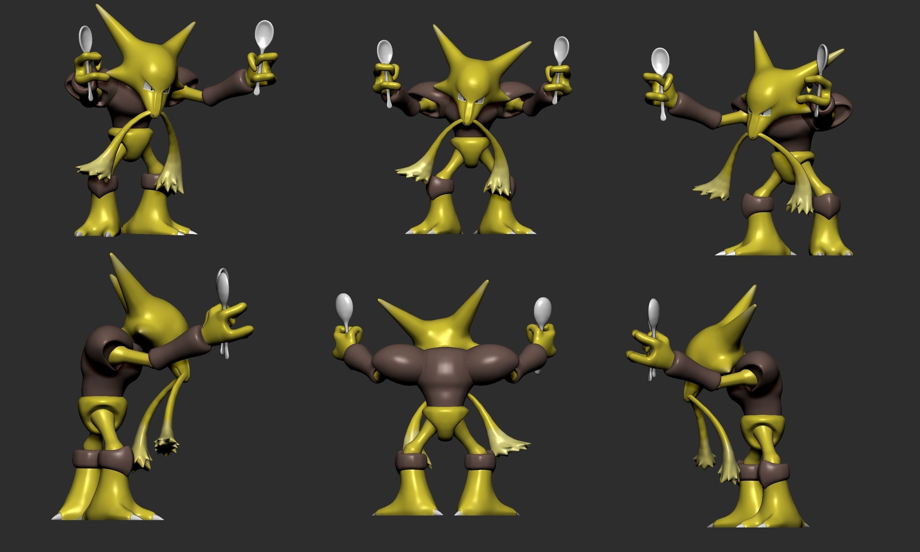 Pokemon - Alakazam with 2 poses 3D print model_2