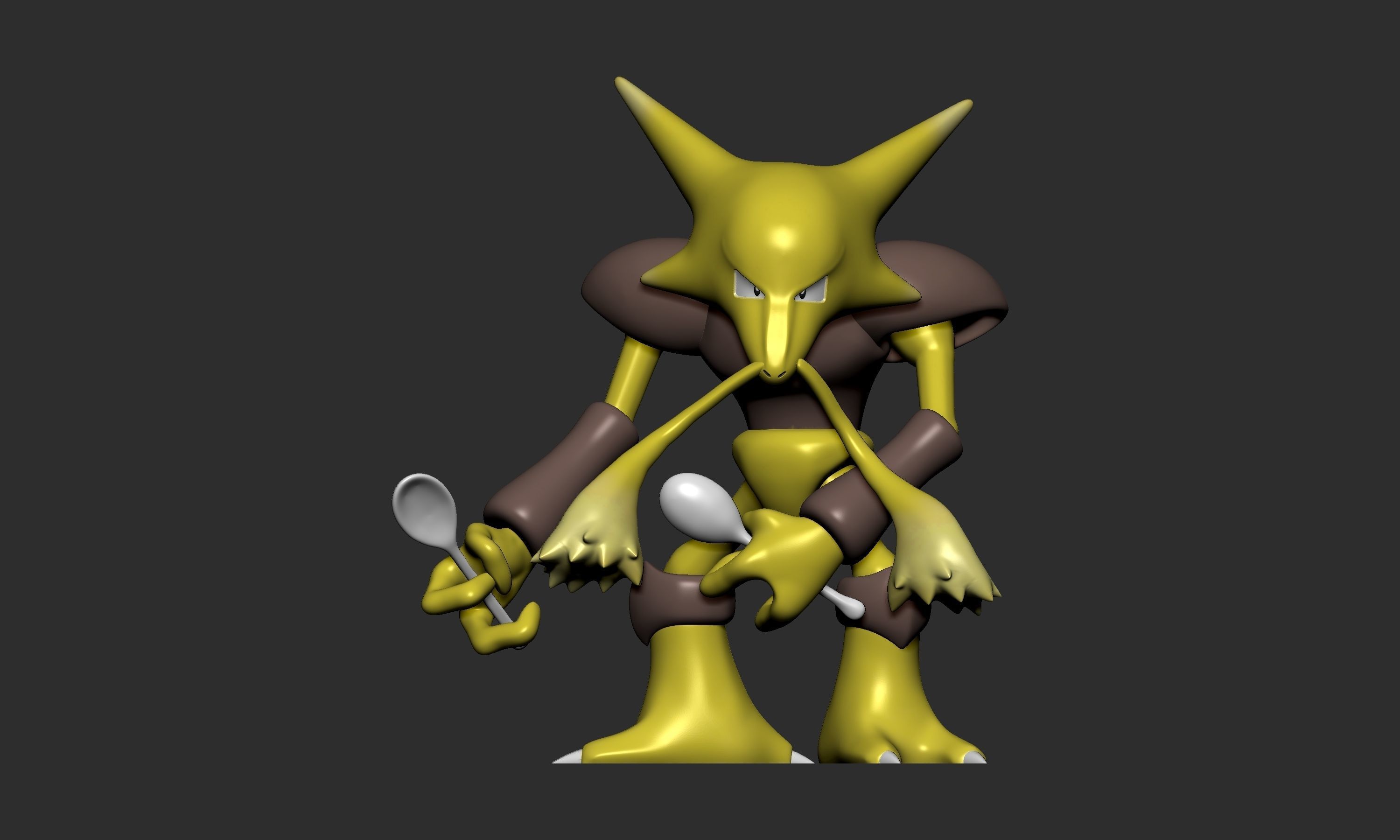 Pokemon - Alakazam with 2 poses 3D print model_5