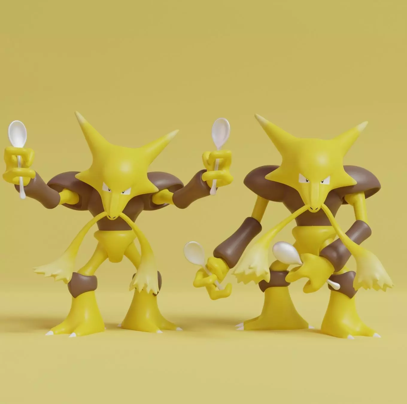 Pokemon - Alakazam with 2 poses 3D print model_0