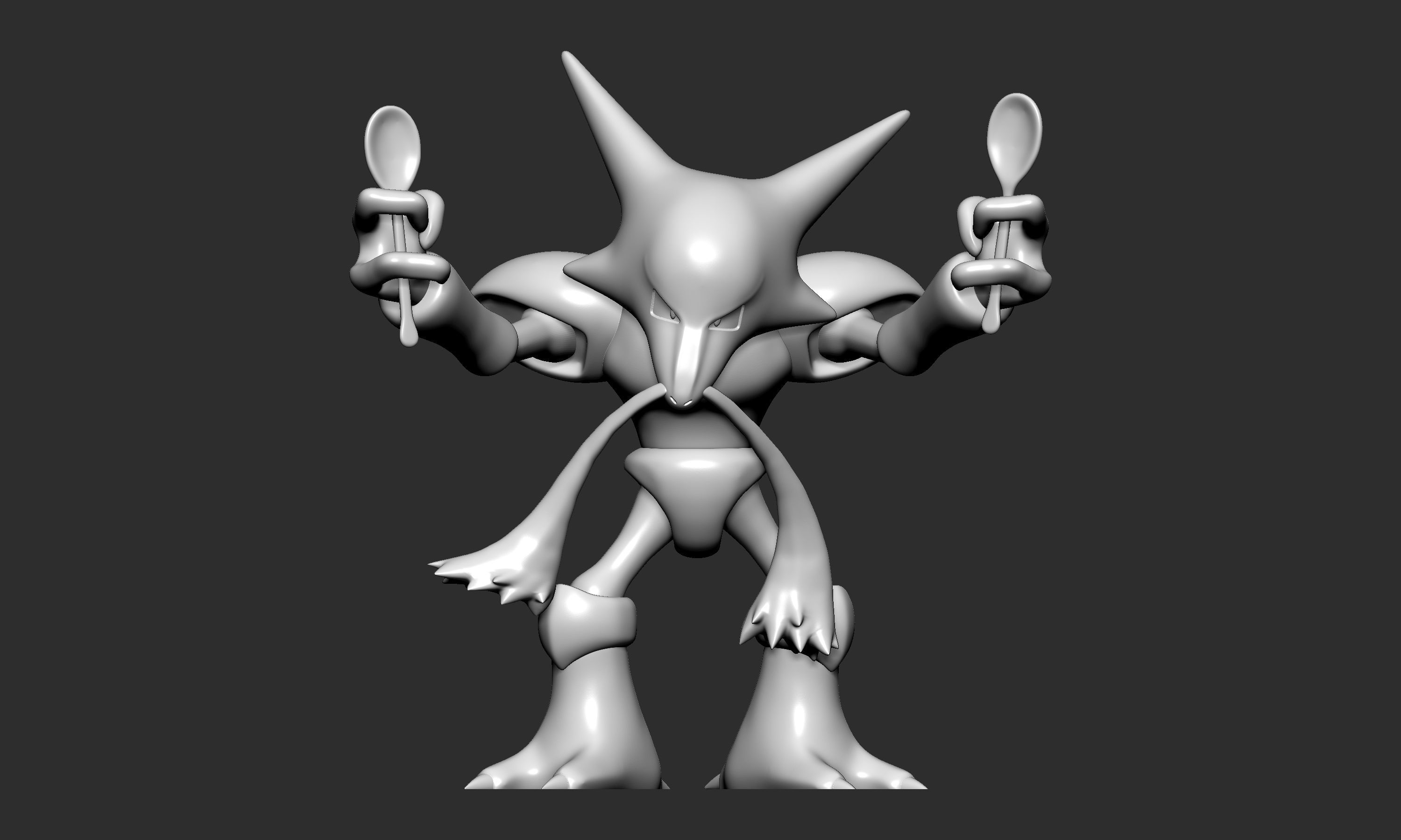 Pokemon - Alakazam with 2 poses 3D print model_3