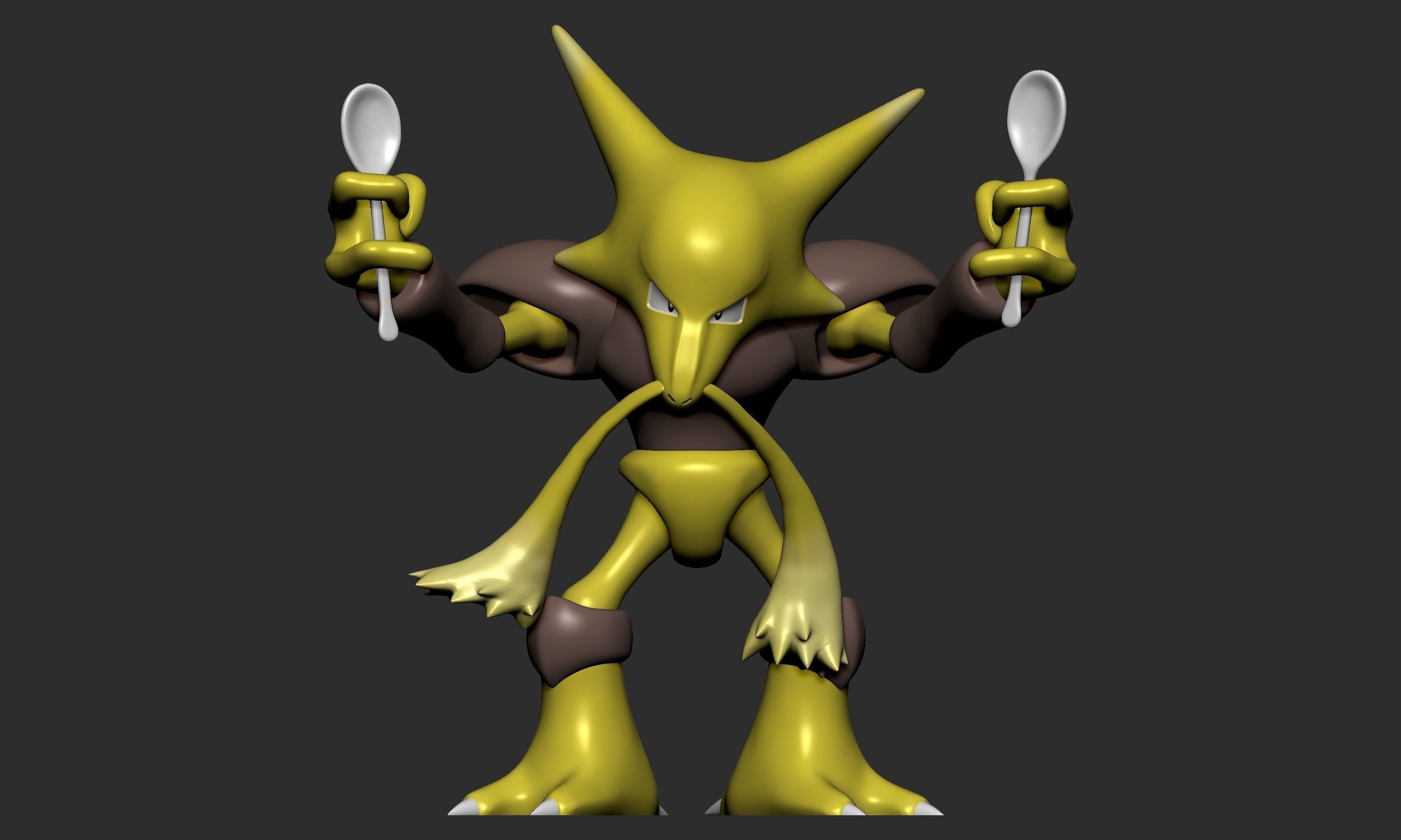 Pokemon - Alakazam with 2 poses 3D print model_1