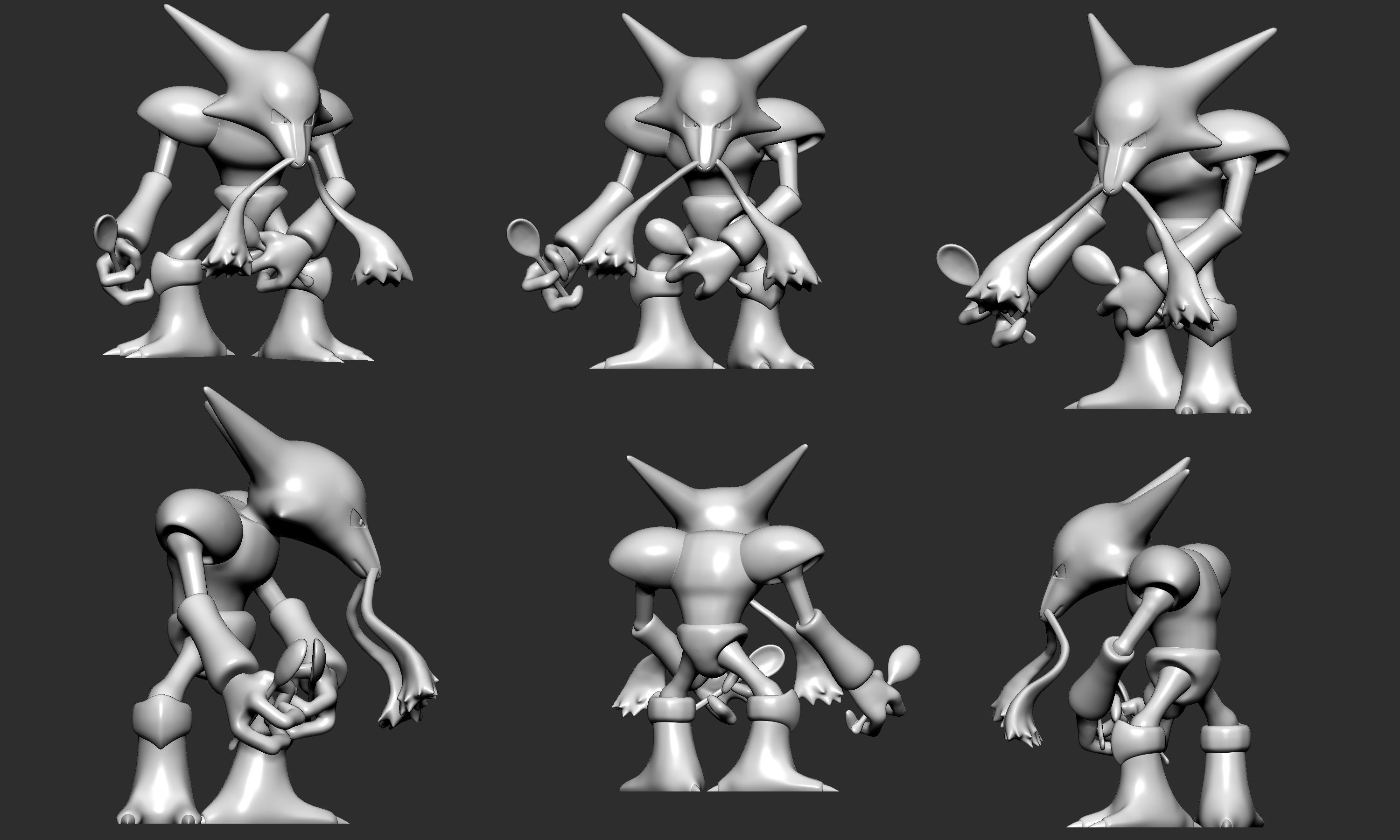 Pokemon - Alakazam with 2 poses 3D print model_8