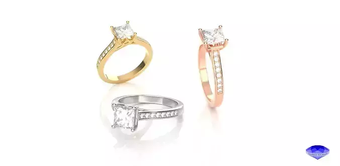 Princess Diamond Engagement Ring