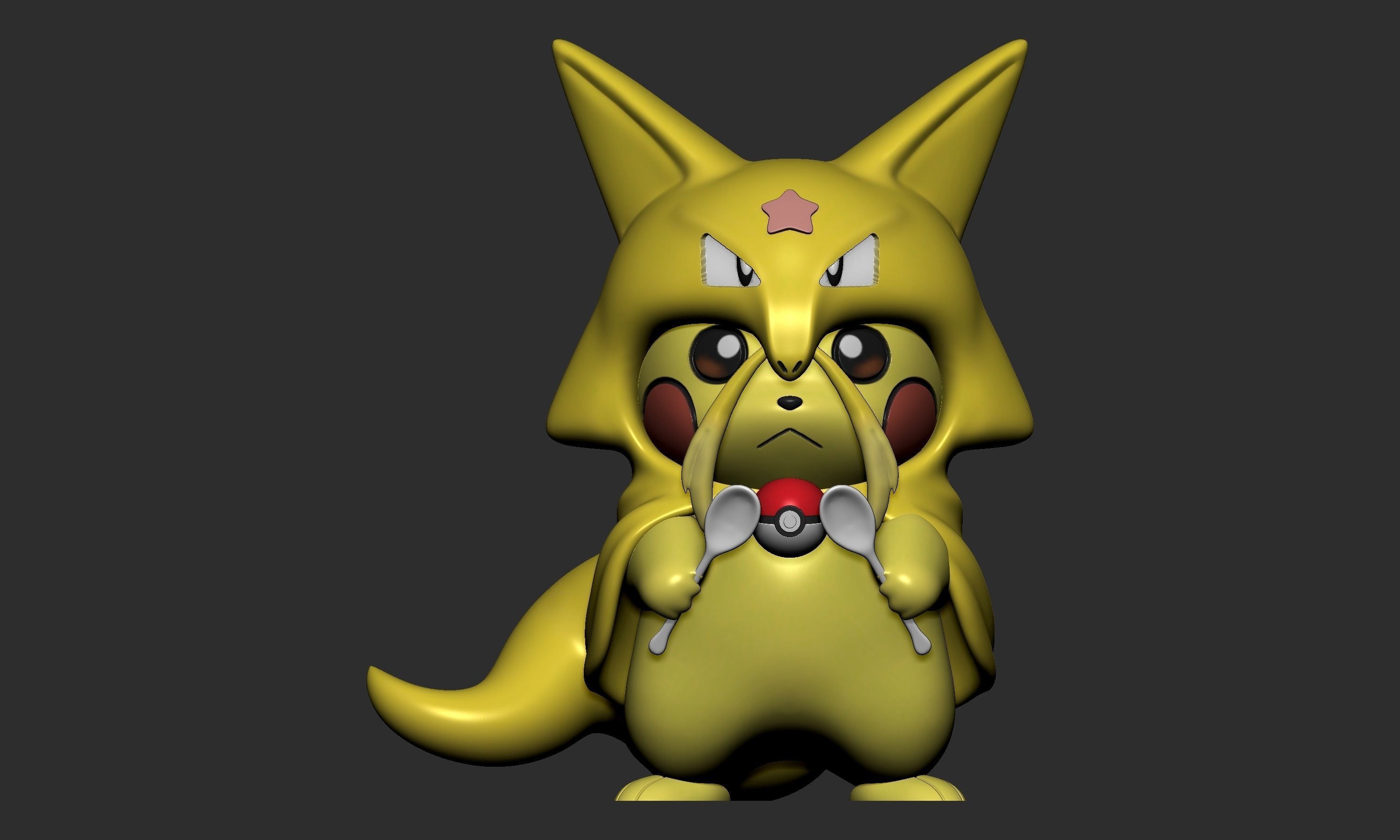 Pokemon - Pikachu Kadabra Cosplay 3D print model_1