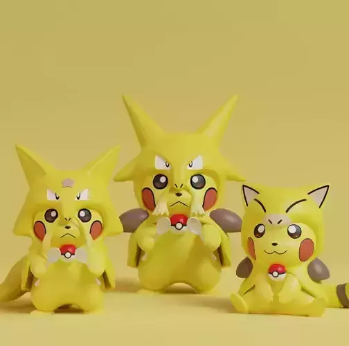 Pokemon - Pikachu Abra Kadabra and Alakazam Cosplay