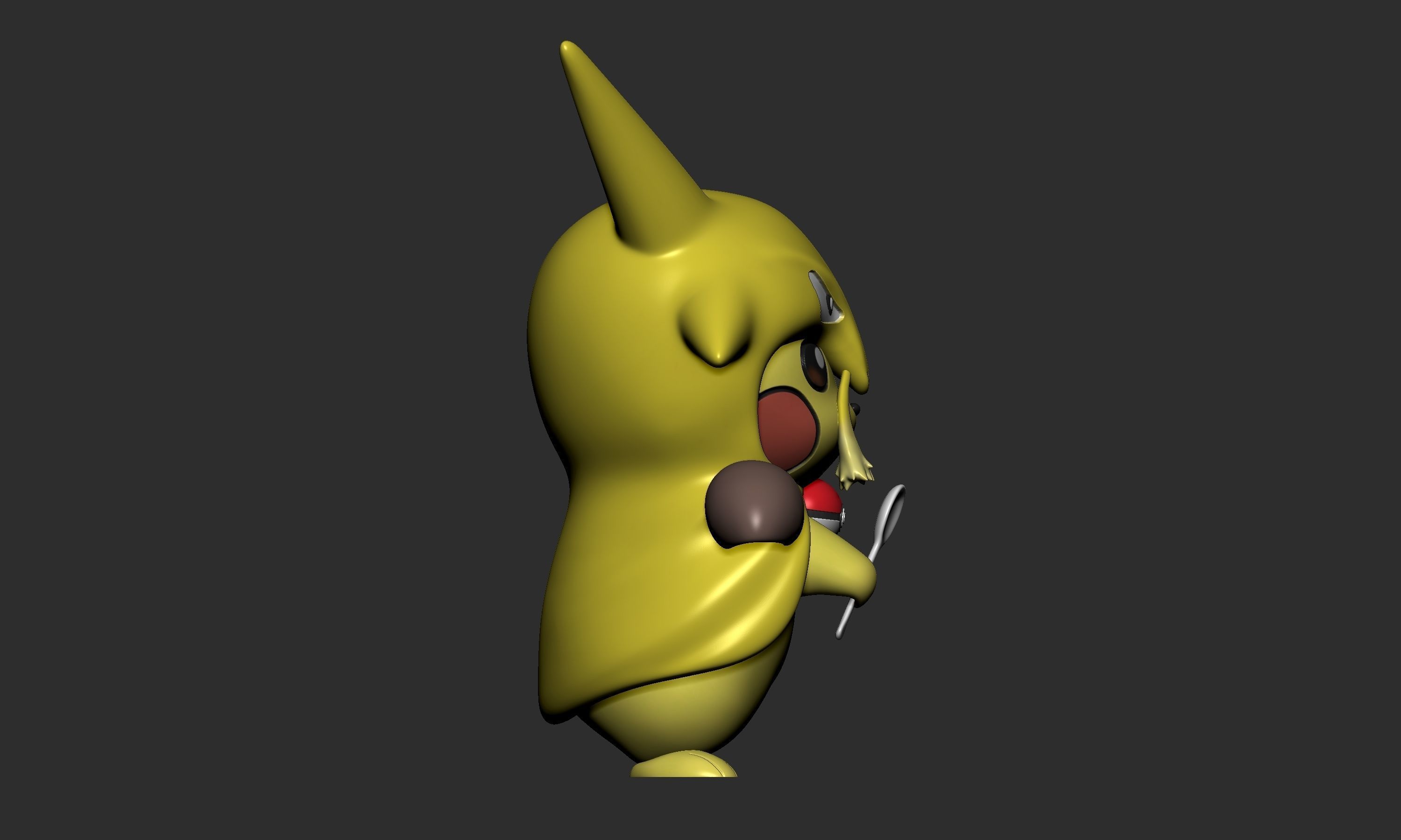 Pokemon - Pikachu Abra Kadabra and Alakazam Cosplay 3D print model_12