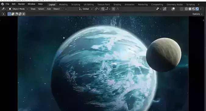 Planet-blender eevee