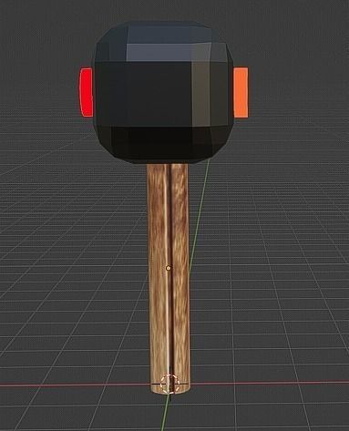 3d hammer for vr game Low-poly 3D model_2