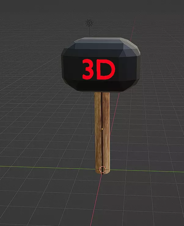 3d hammer for vr game Low-poly 3D model_0