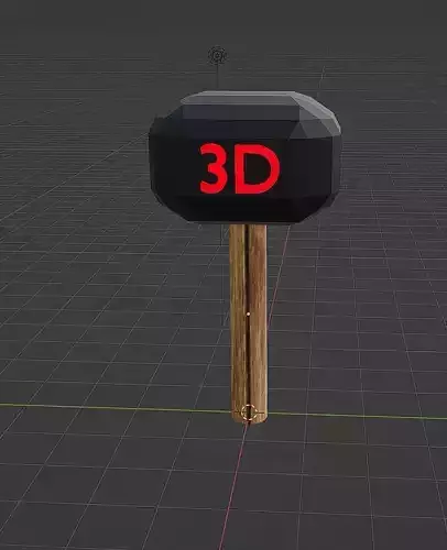 3d hammer for vr game Low-poly 3D model