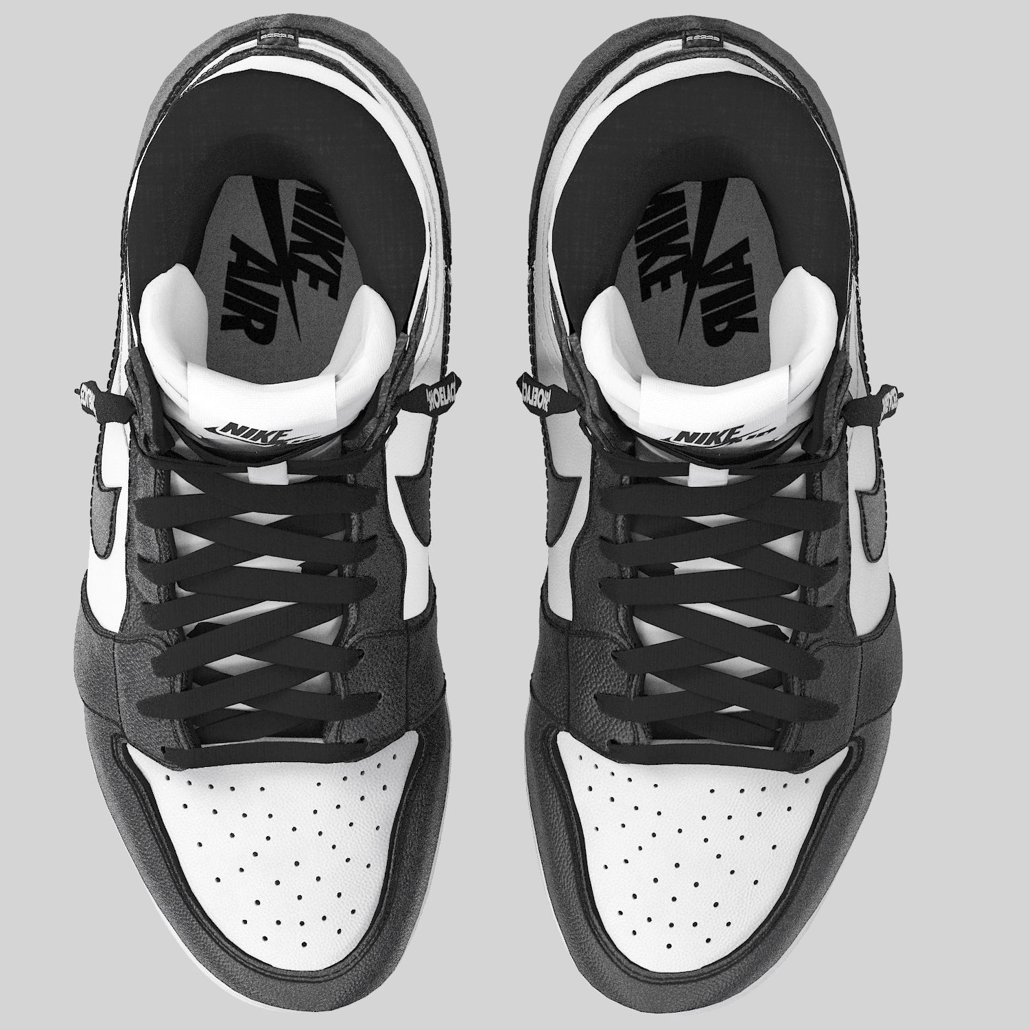 white nike air jordan 1 retro 3D model_3