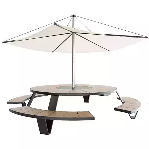 Round Picnic Table 3D model