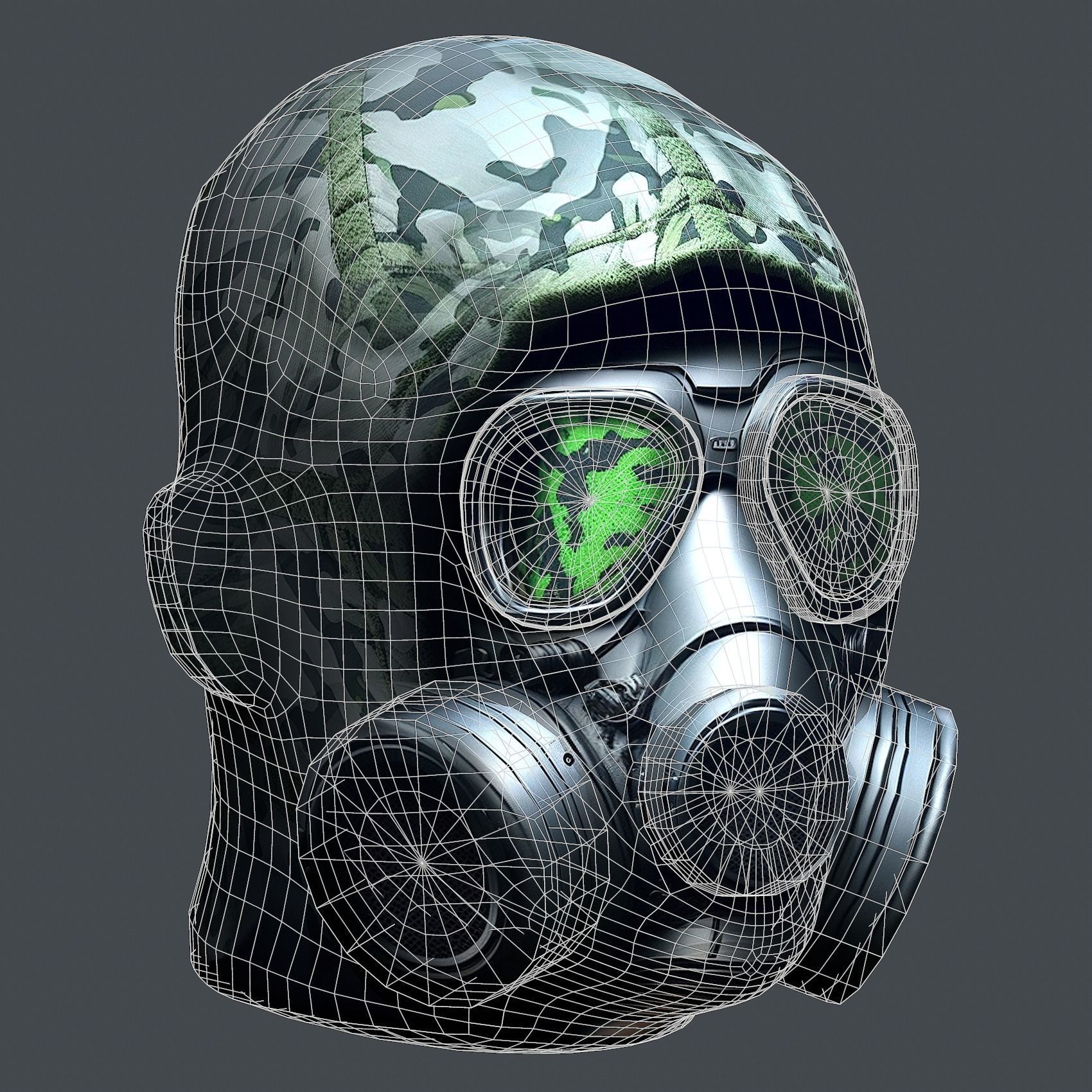 Helmet 3d model military combat Military Low-poly Low-poly 3D model_10