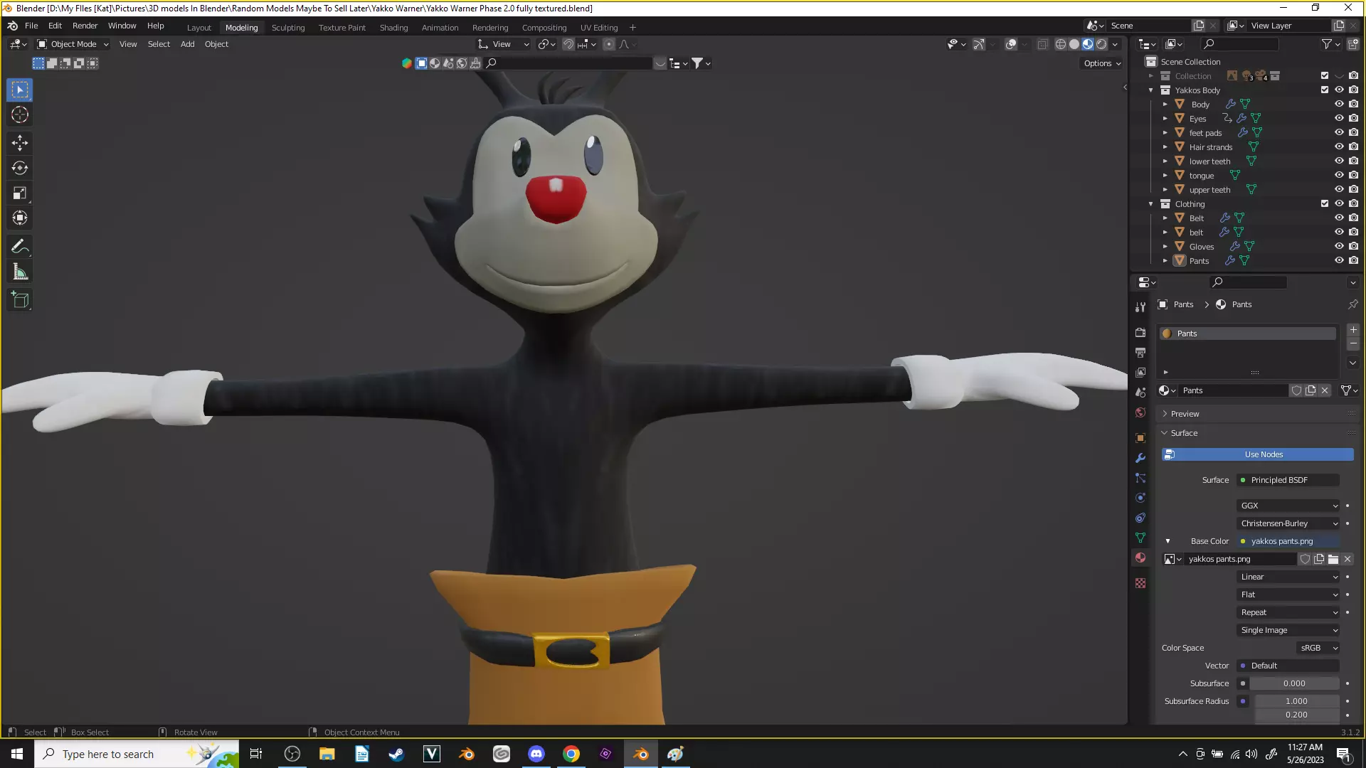 Yakko Warner  3D model_0