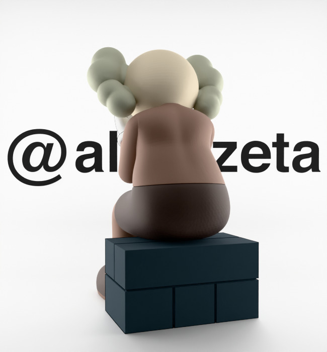 Kaws Passing Through Textured Low-poly 3D model_17