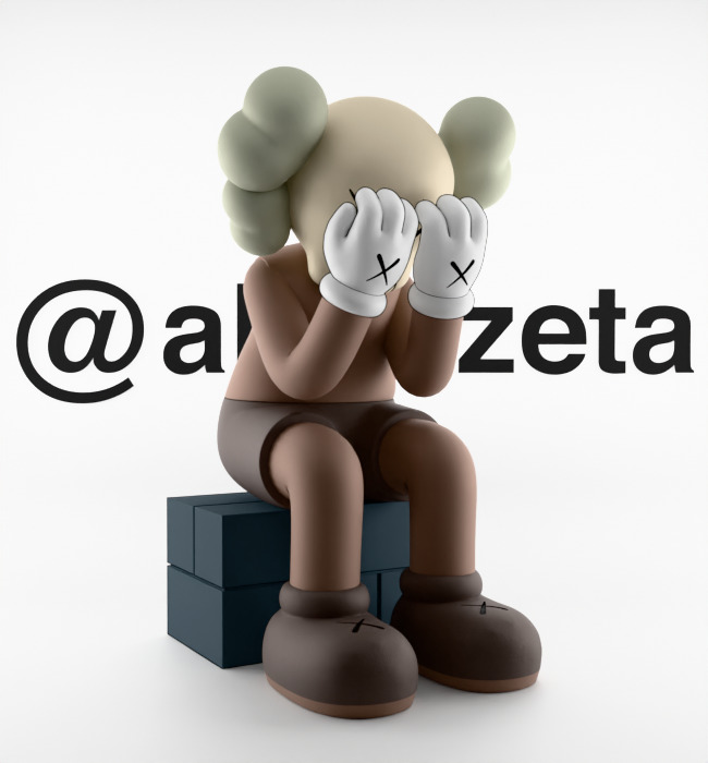 Kaws Passing Through Textured Low-poly 3D model_34