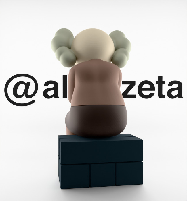 Kaws Passing Through Textured Low-poly 3D model_18