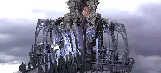 Templar Elite Sci Fi Tower Bridges 3D model