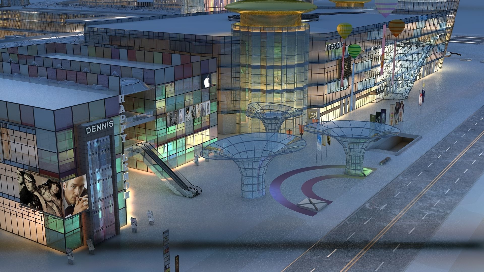  Night View 3D model_13