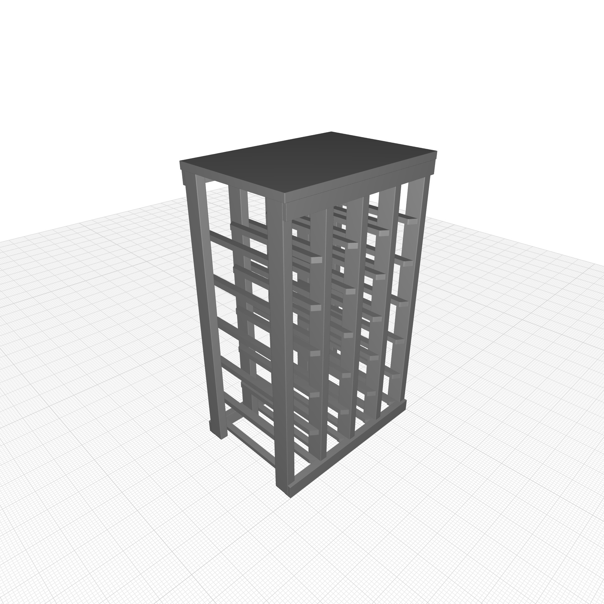 Karnes Wood Floor Wine Bottle Rack 3D model_2