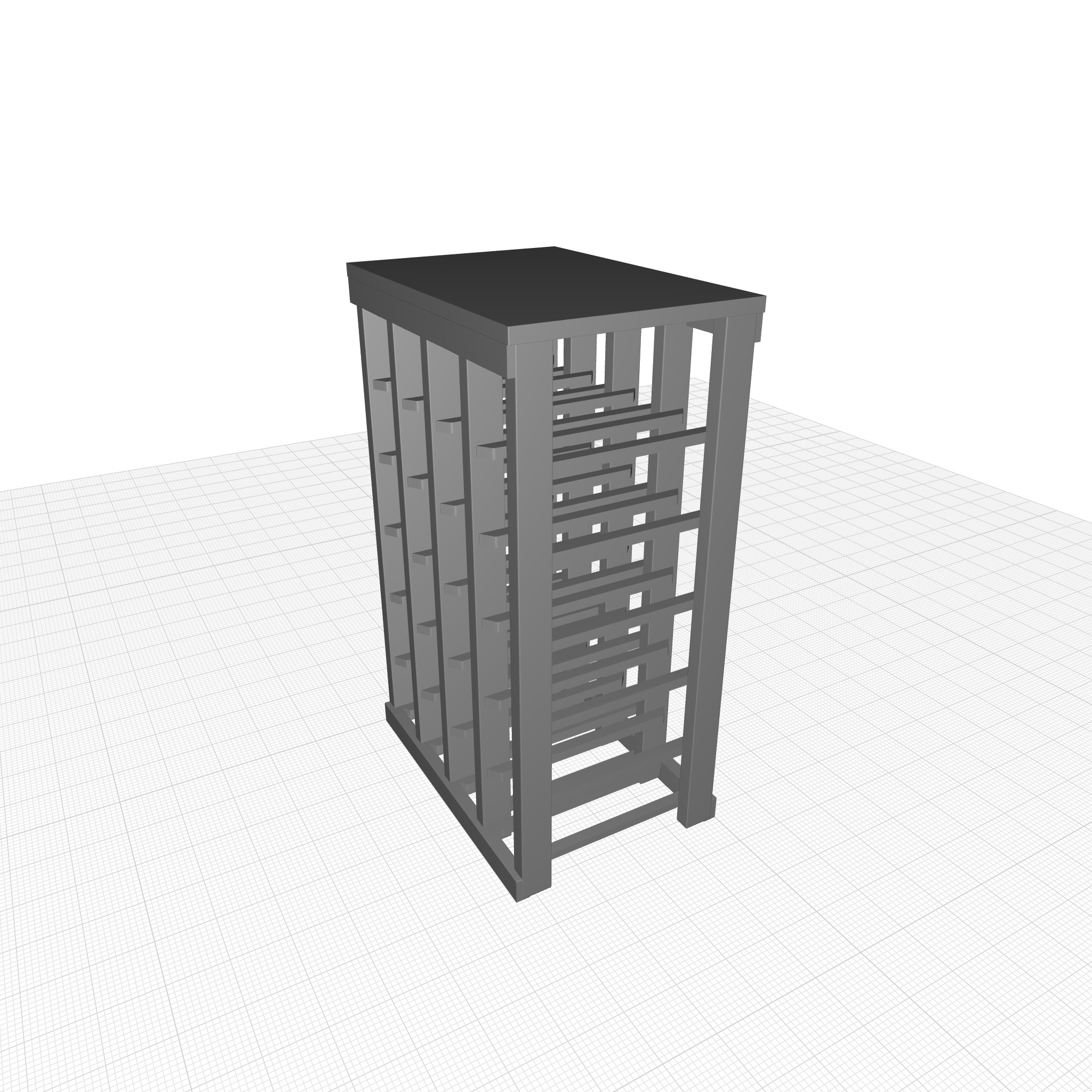 Karnes Wood Floor Wine Bottle Rack 3D model_3