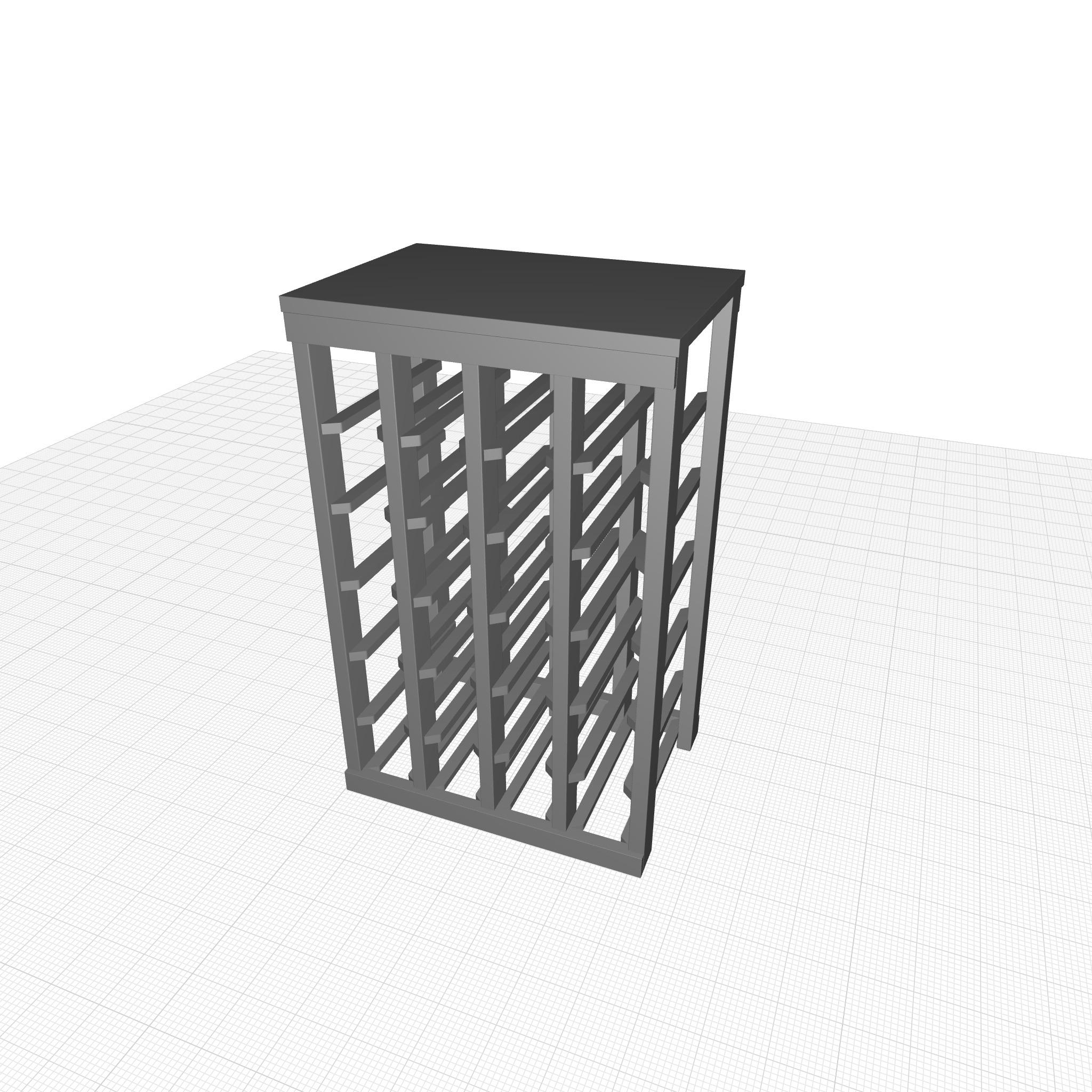 Karnes Wood Floor Wine Bottle Rack 3D model_4