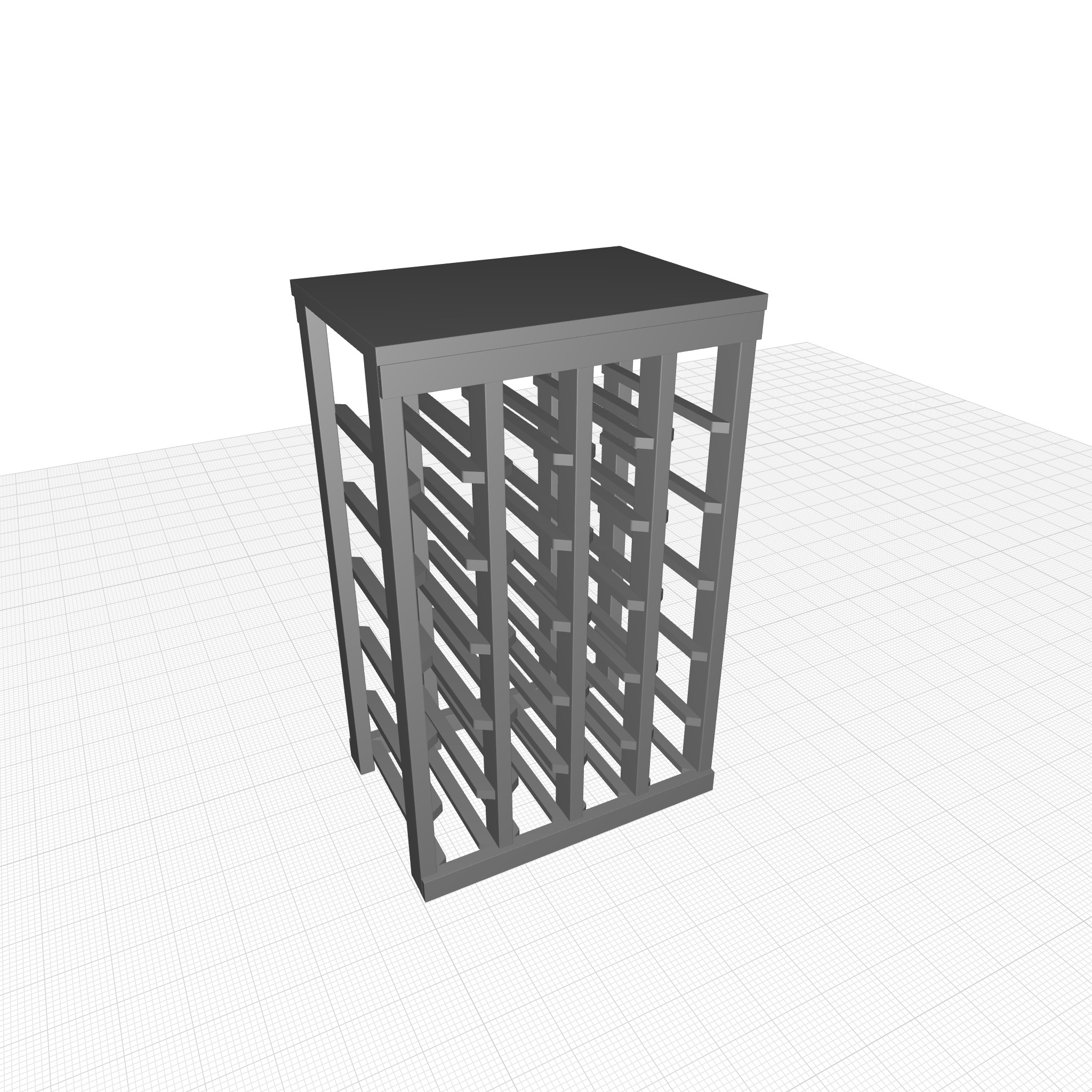 Karnes Wood Floor Wine Bottle Rack 3D model_5