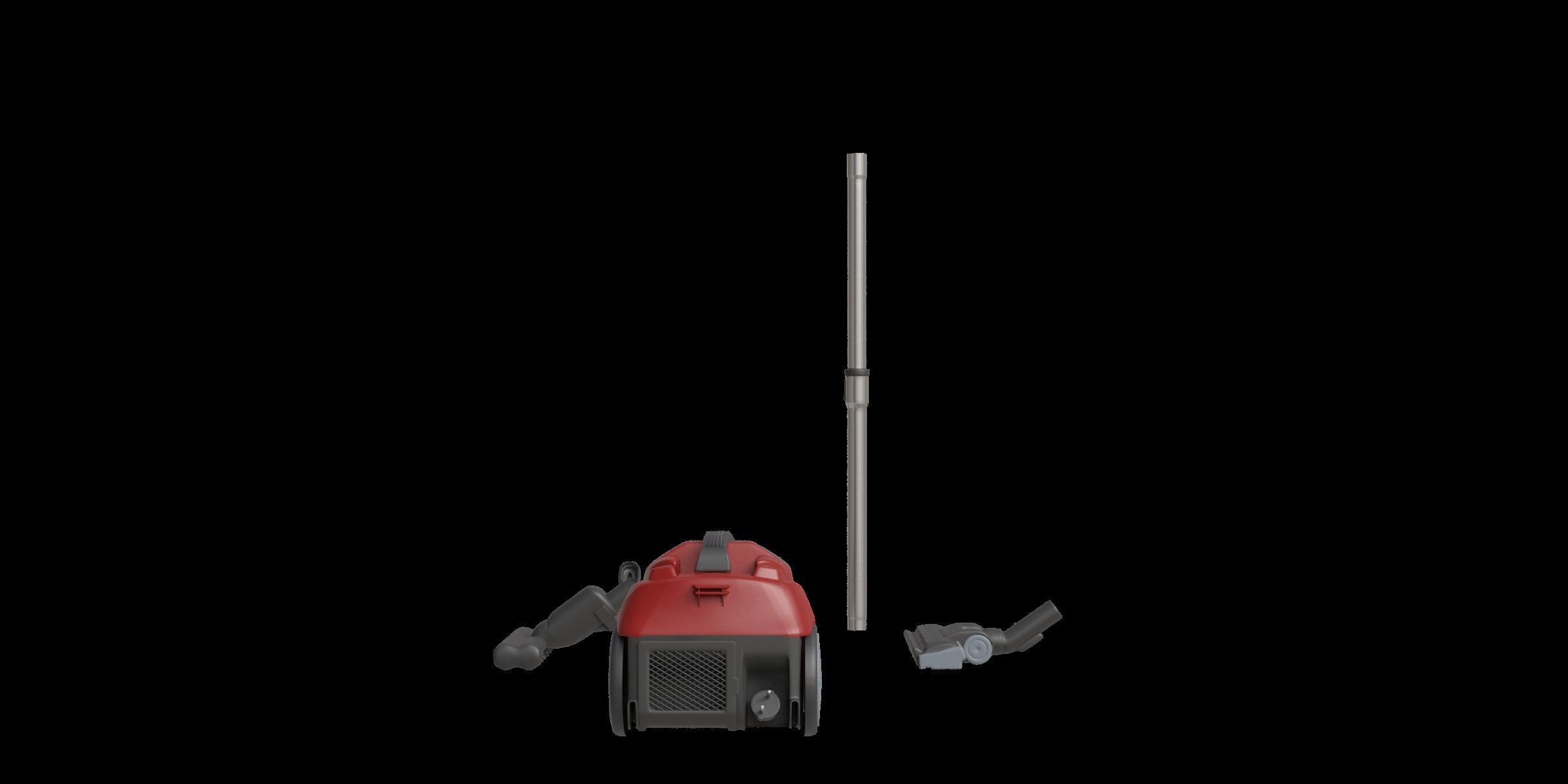 Red Modern Vacuum Cleaner 3D model_7