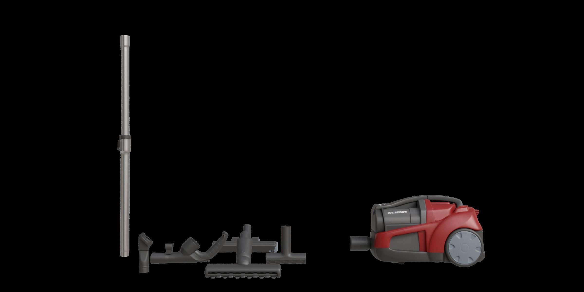 Red Modern Vacuum Cleaner 3D model_4
