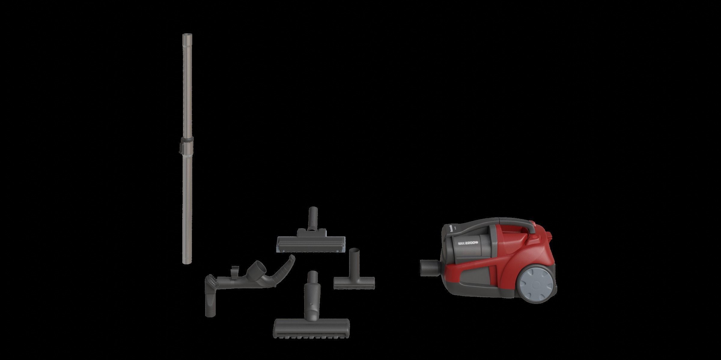 Red Modern Vacuum Cleaner 3D model_8