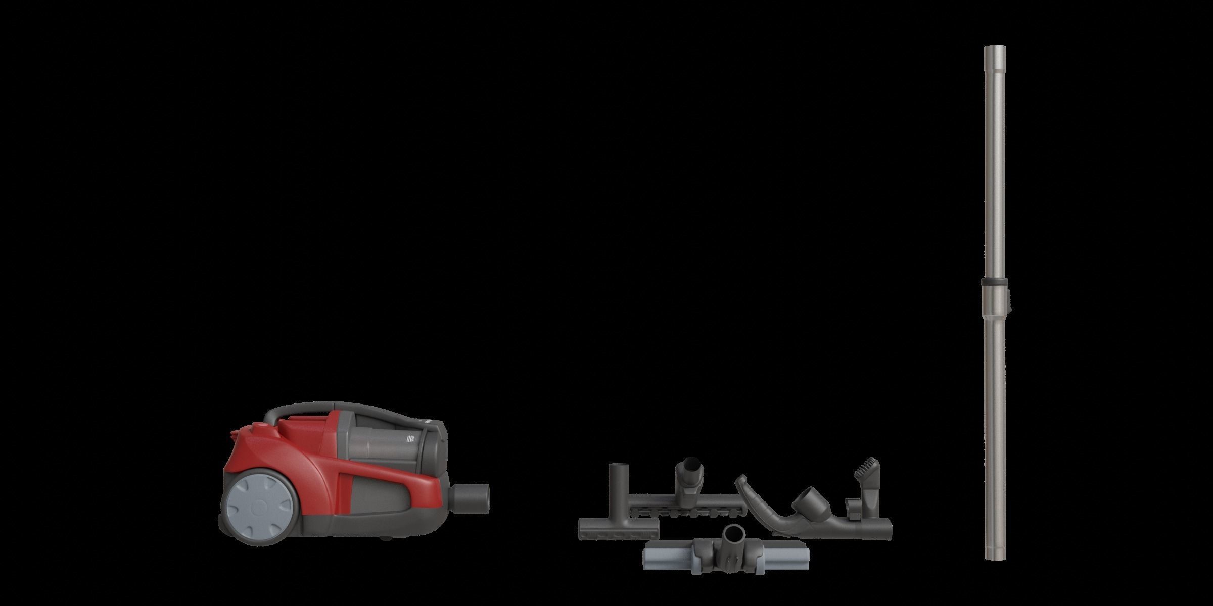 Red Modern Vacuum Cleaner 3D model_6