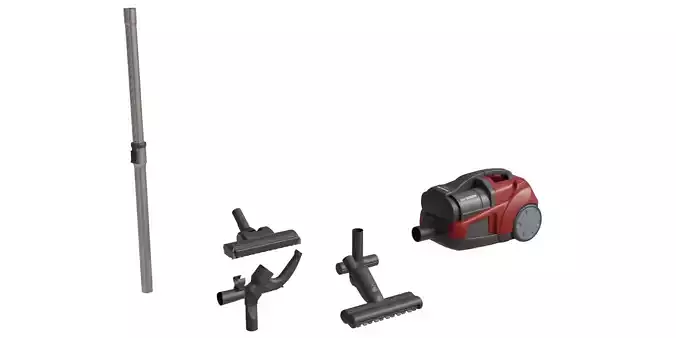 Red Modern Vacuum Cleaner 3D model