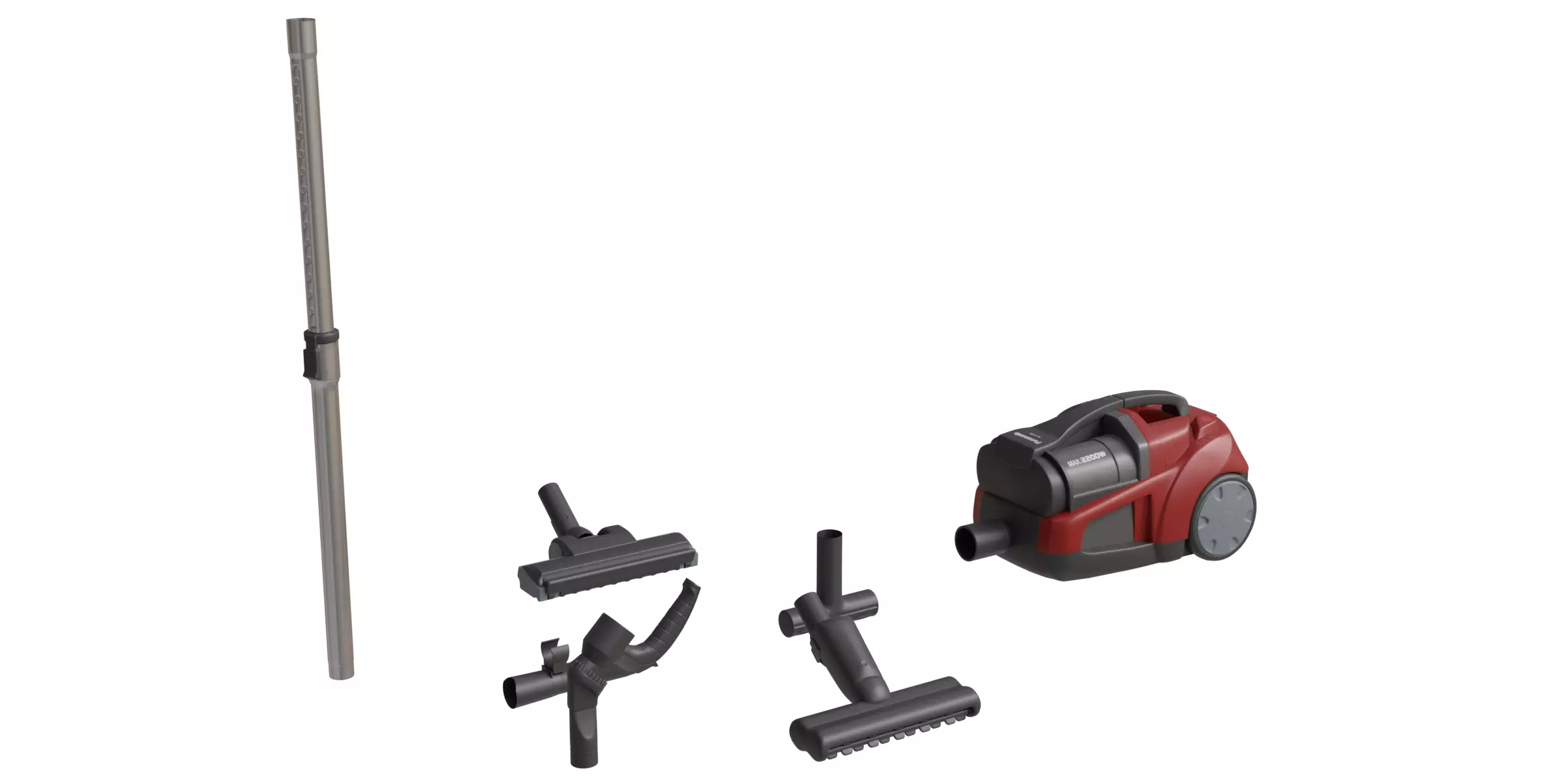 Red Modern Vacuum Cleaner 3D model_0