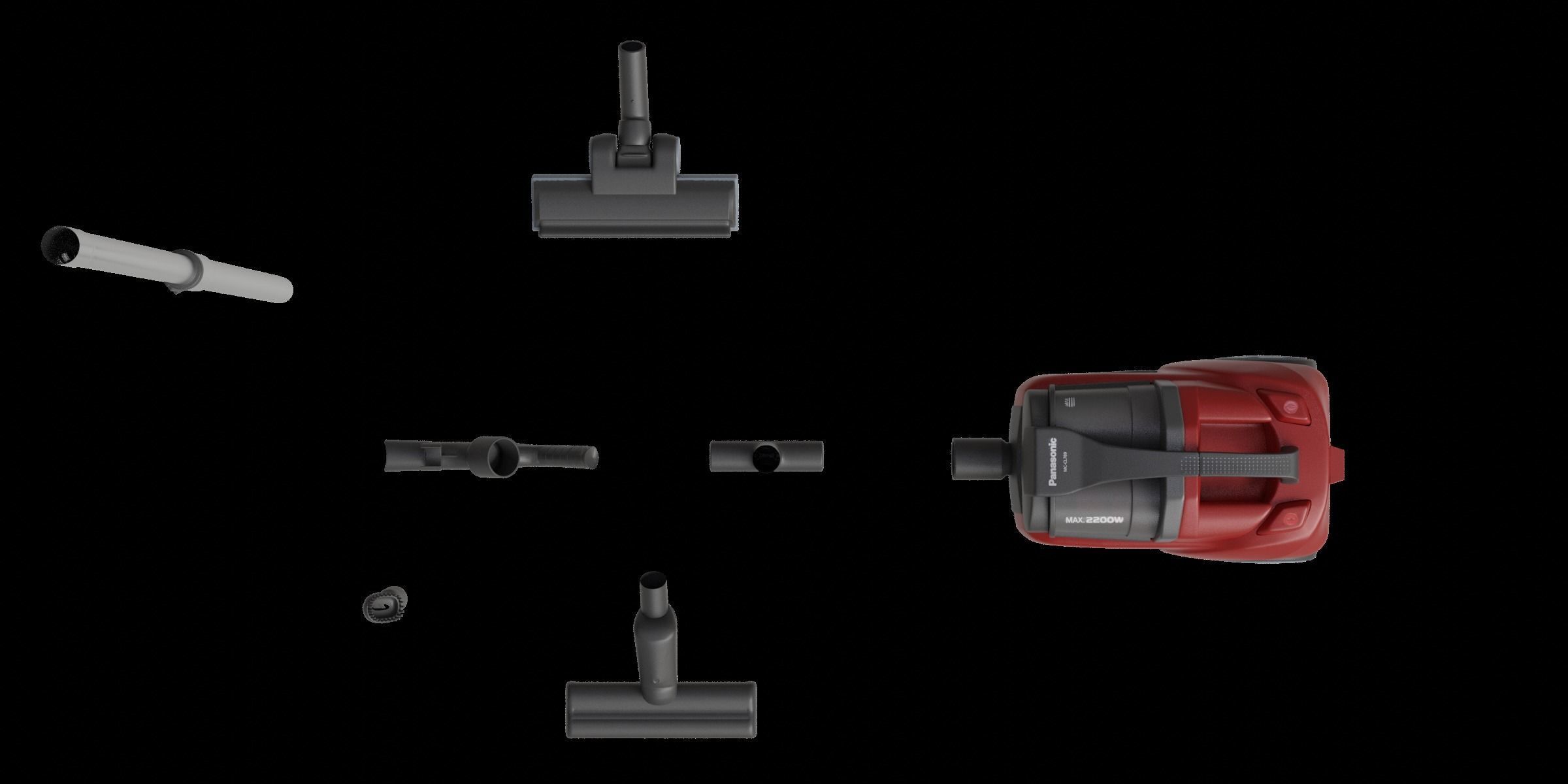 Red Modern Vacuum Cleaner 3D model_1