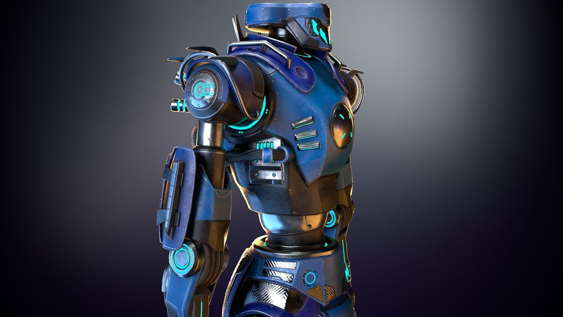 Sci-fi mech 00 Low-poly 3D model_10