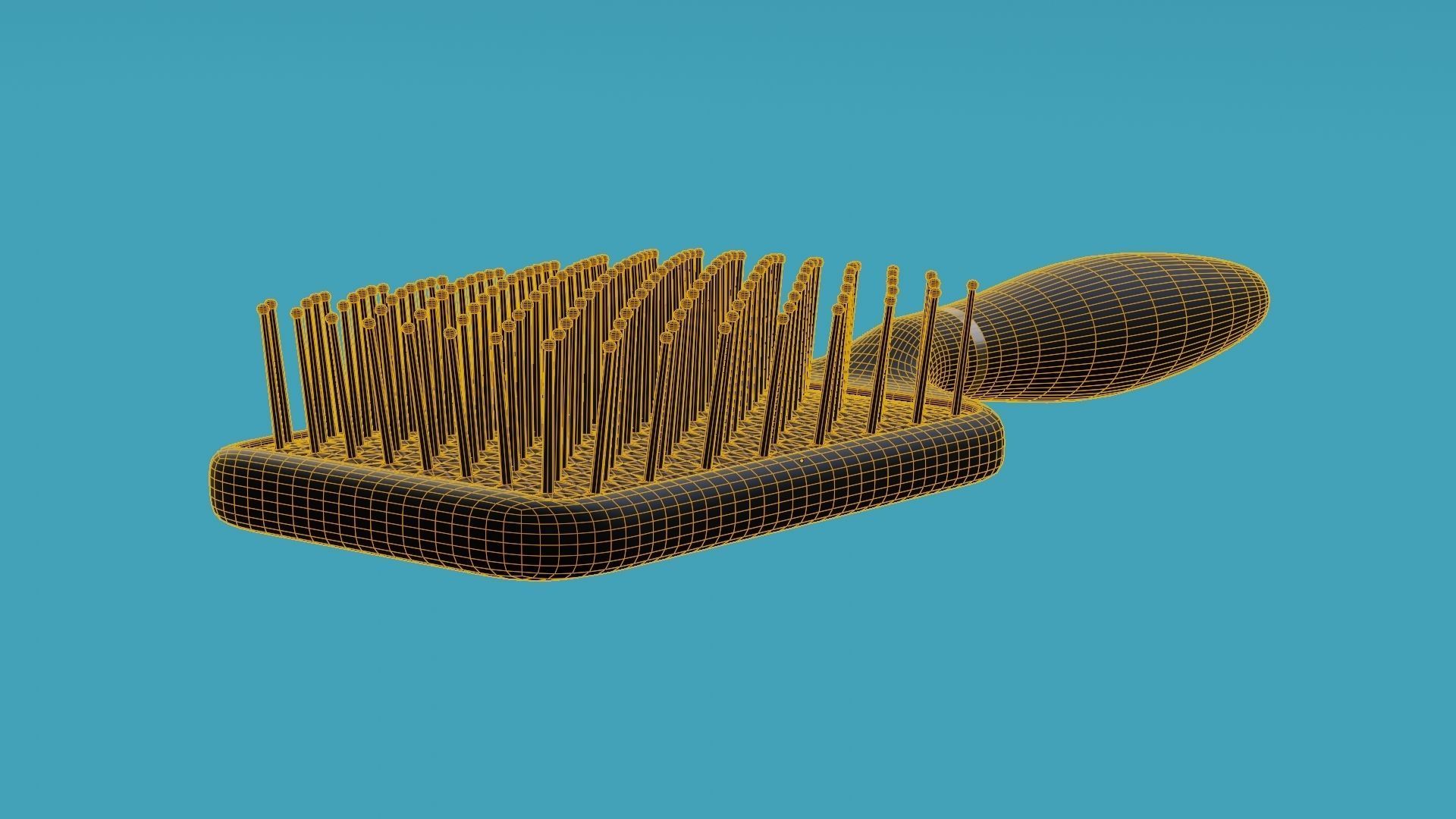 Paddle Hairbrush 3D model_4