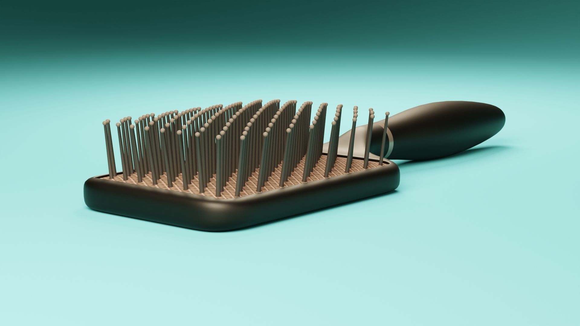 Paddle Hairbrush 3D model_3
