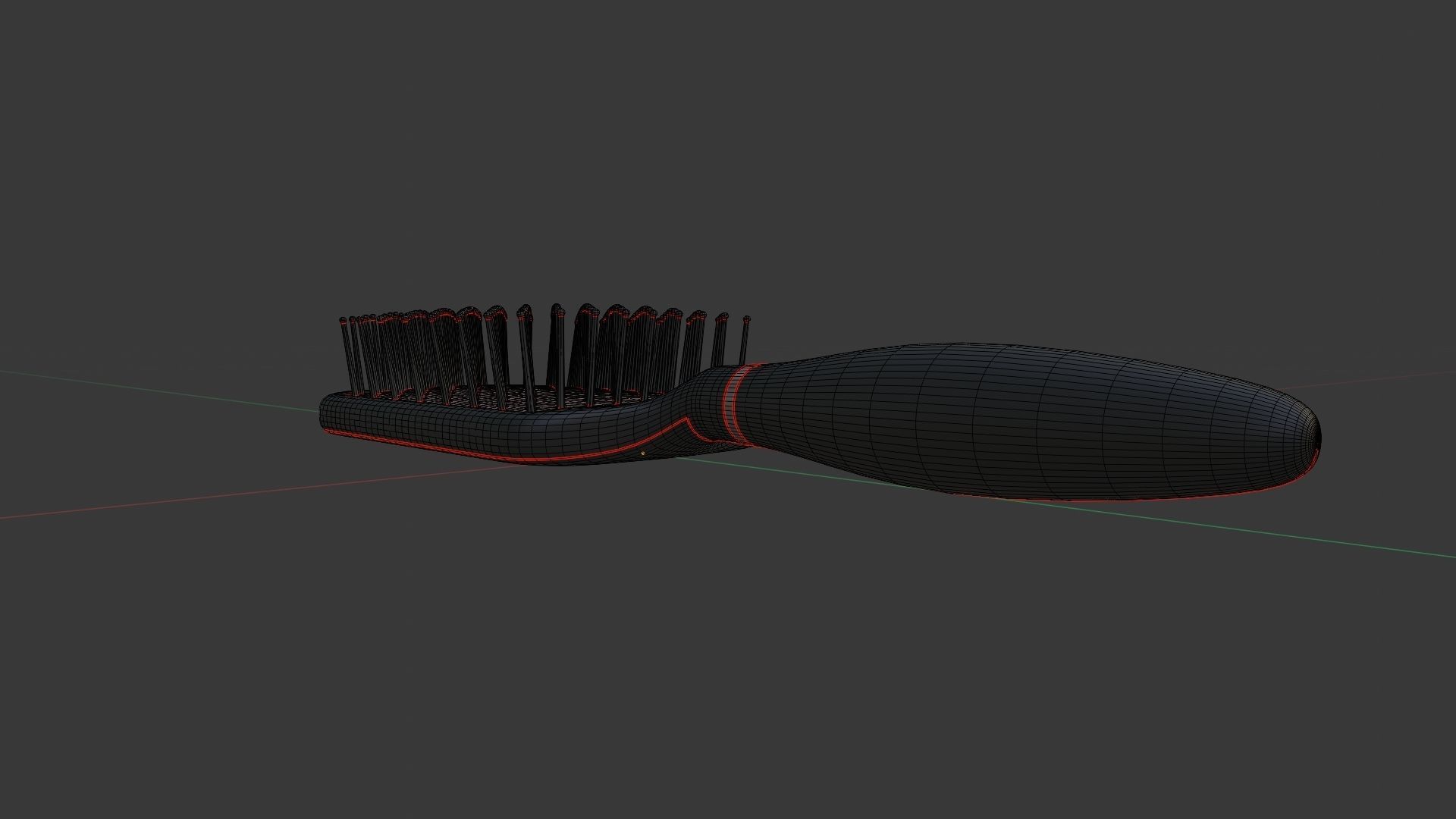 Paddle Hairbrush 3D model_15