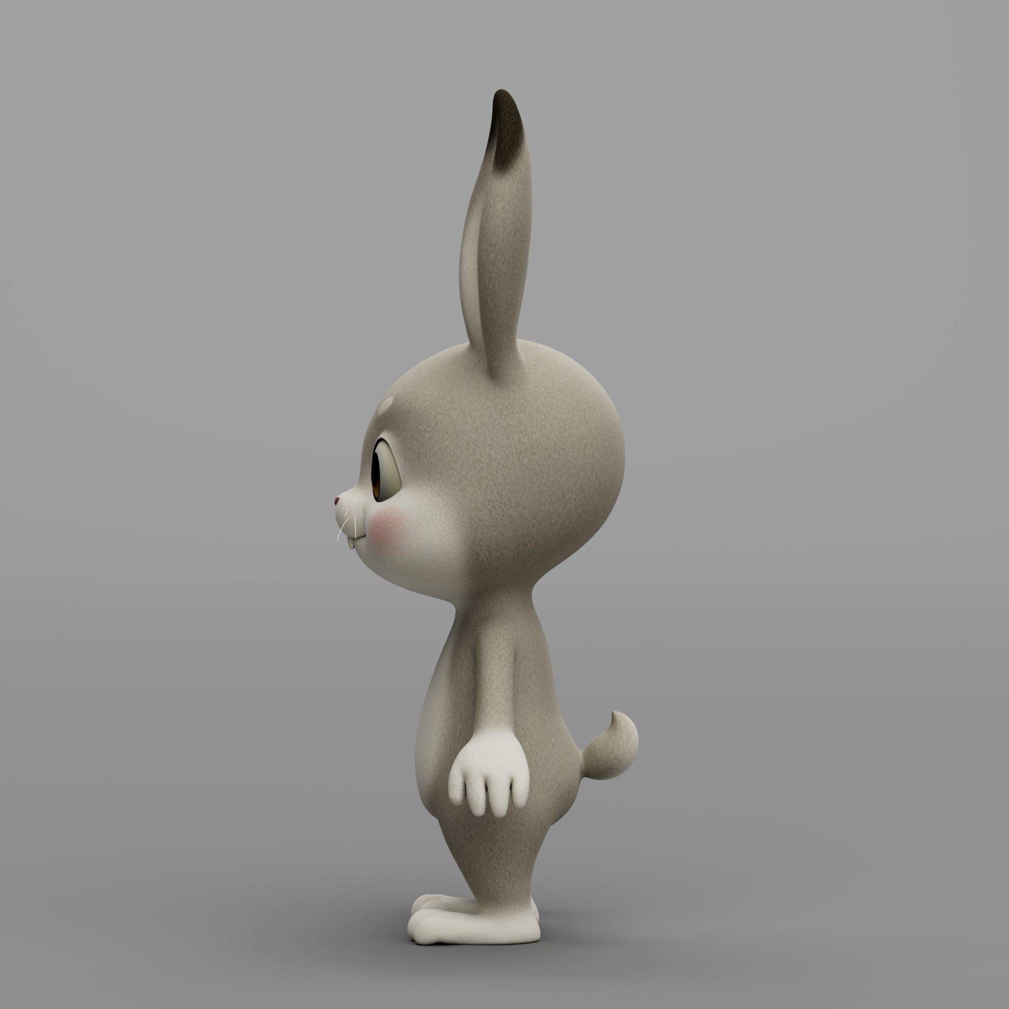Rabbit cartoon character modeling textures  3D model_3