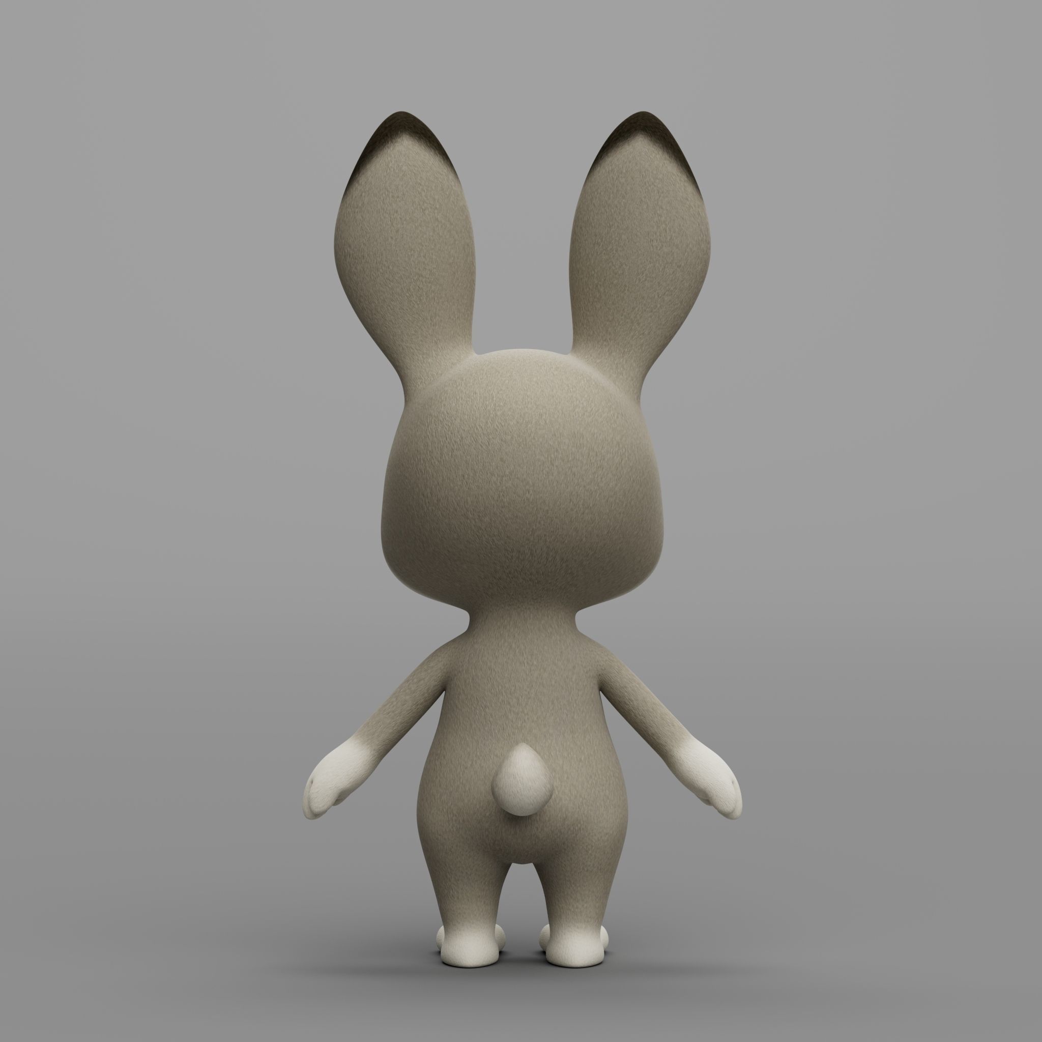 Rabbit cartoon character modeling textures  3D model_5
