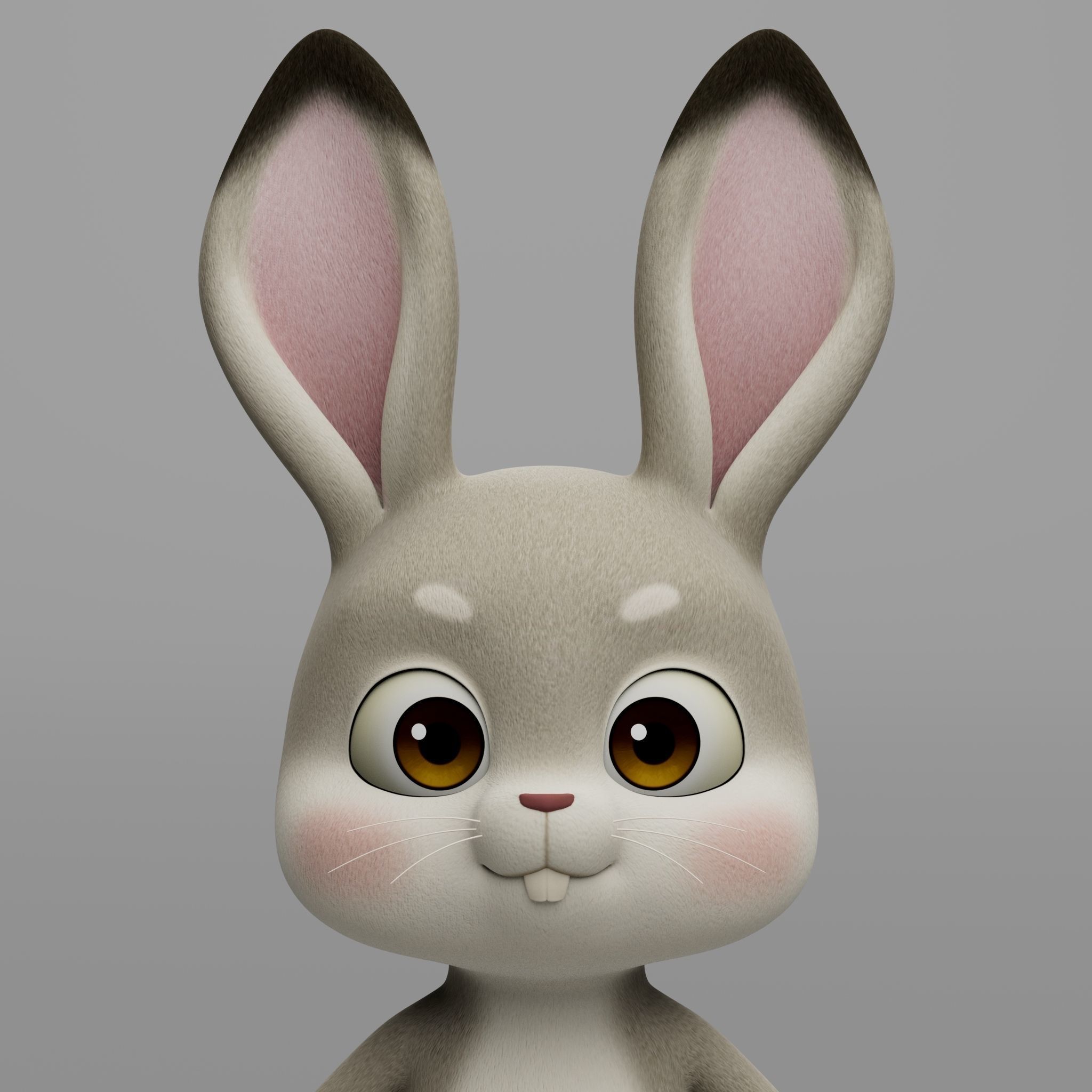 Rabbit cartoon character modeling textures  3D model_6