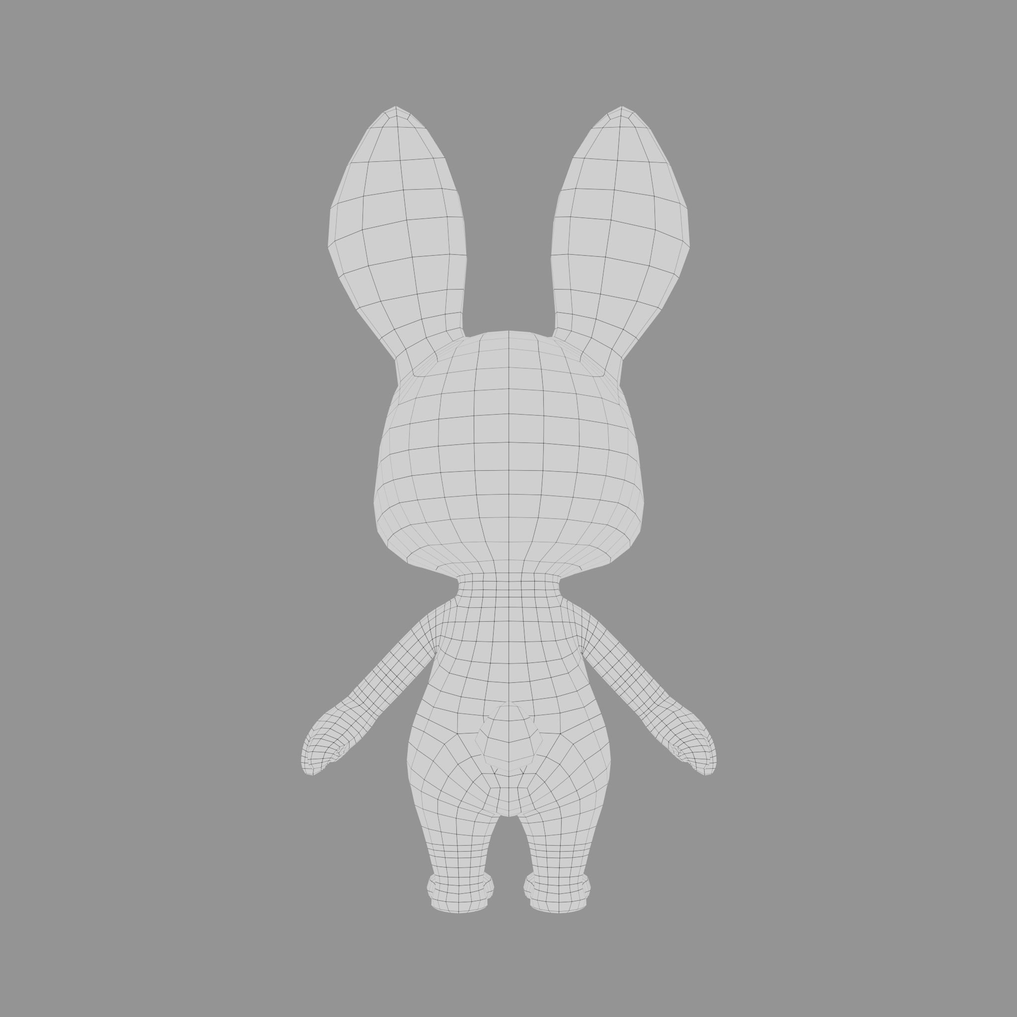 Rabbit cartoon character modeling textures  3D model_11