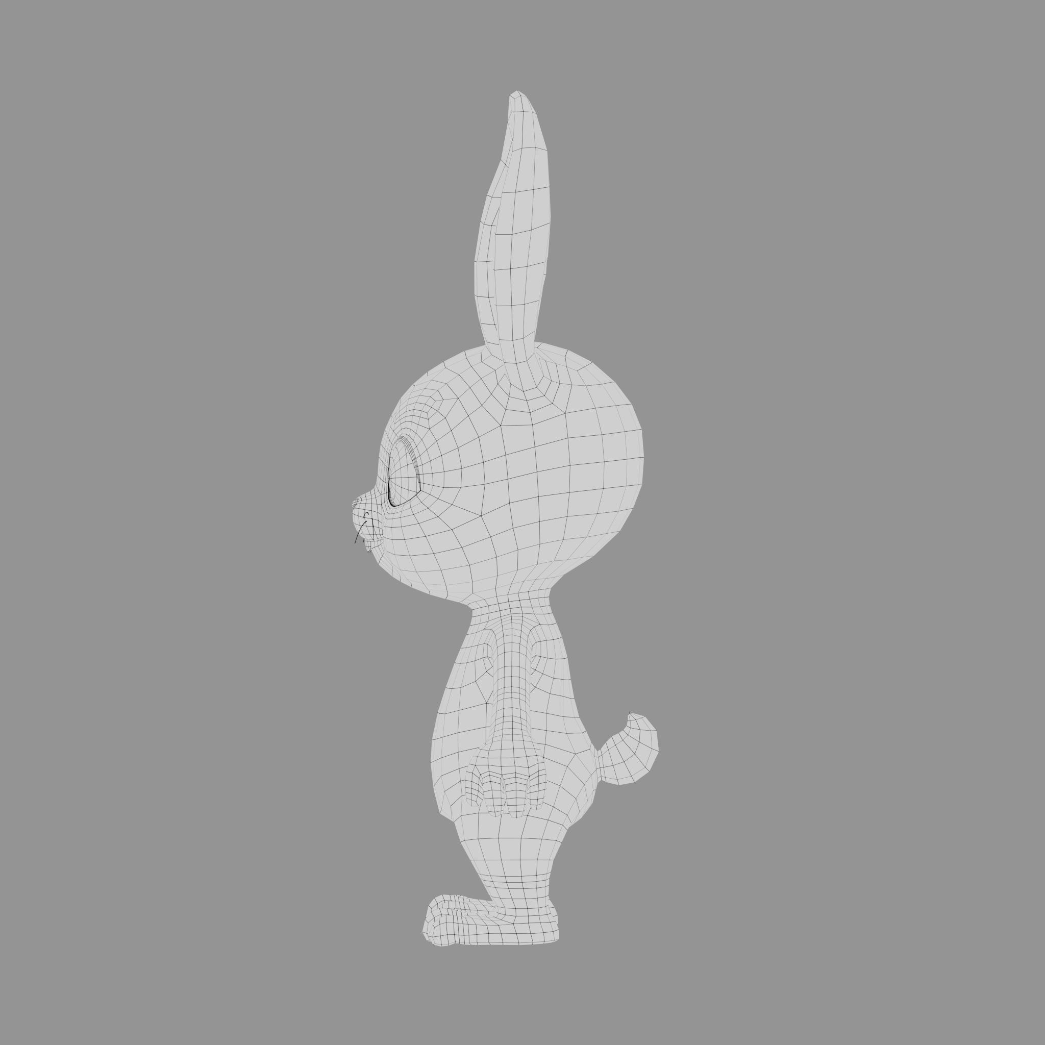 Rabbit cartoon character modeling textures  3D model_9